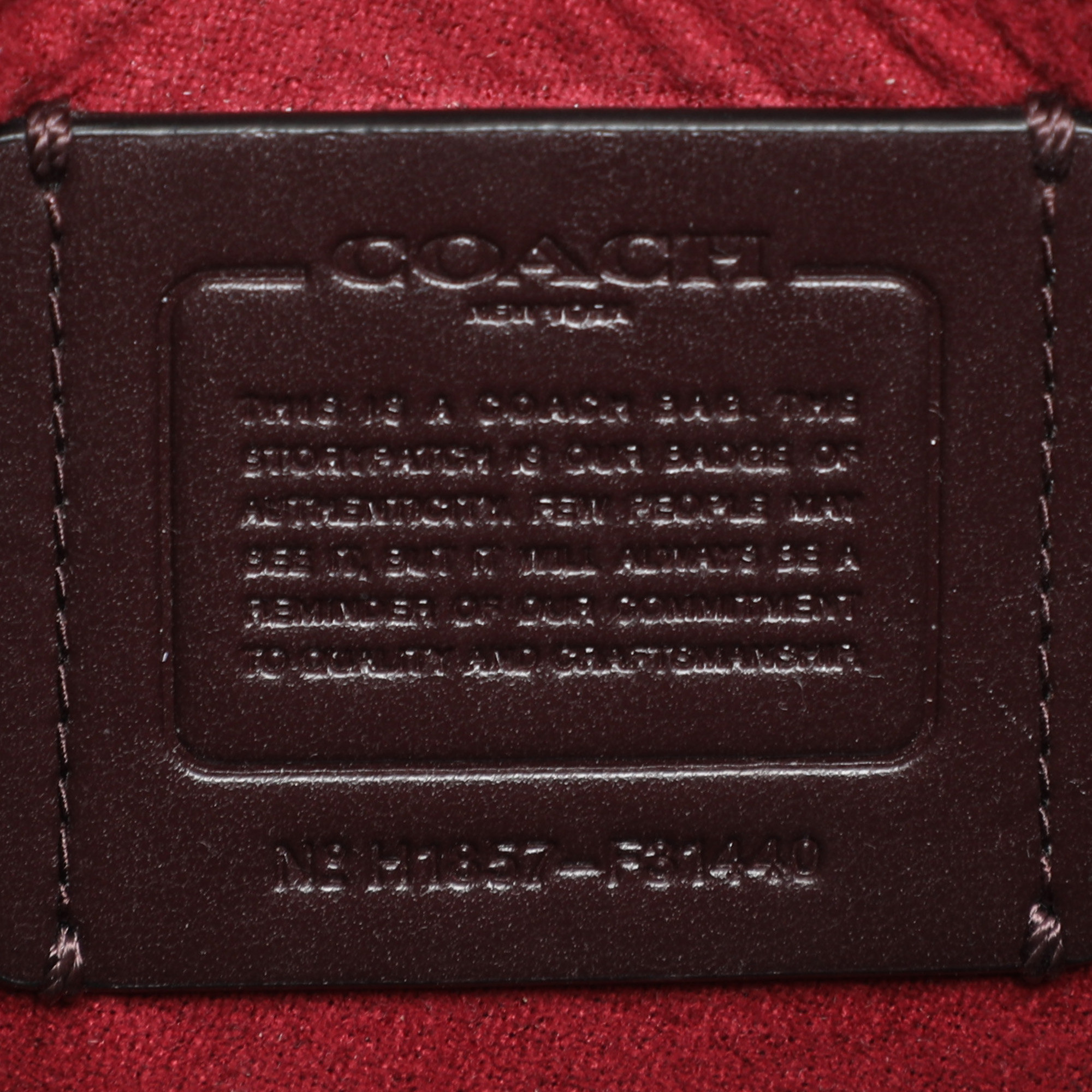 Coach Brown Logo Embossed Patent Leather Bowery Crossbody Bag 