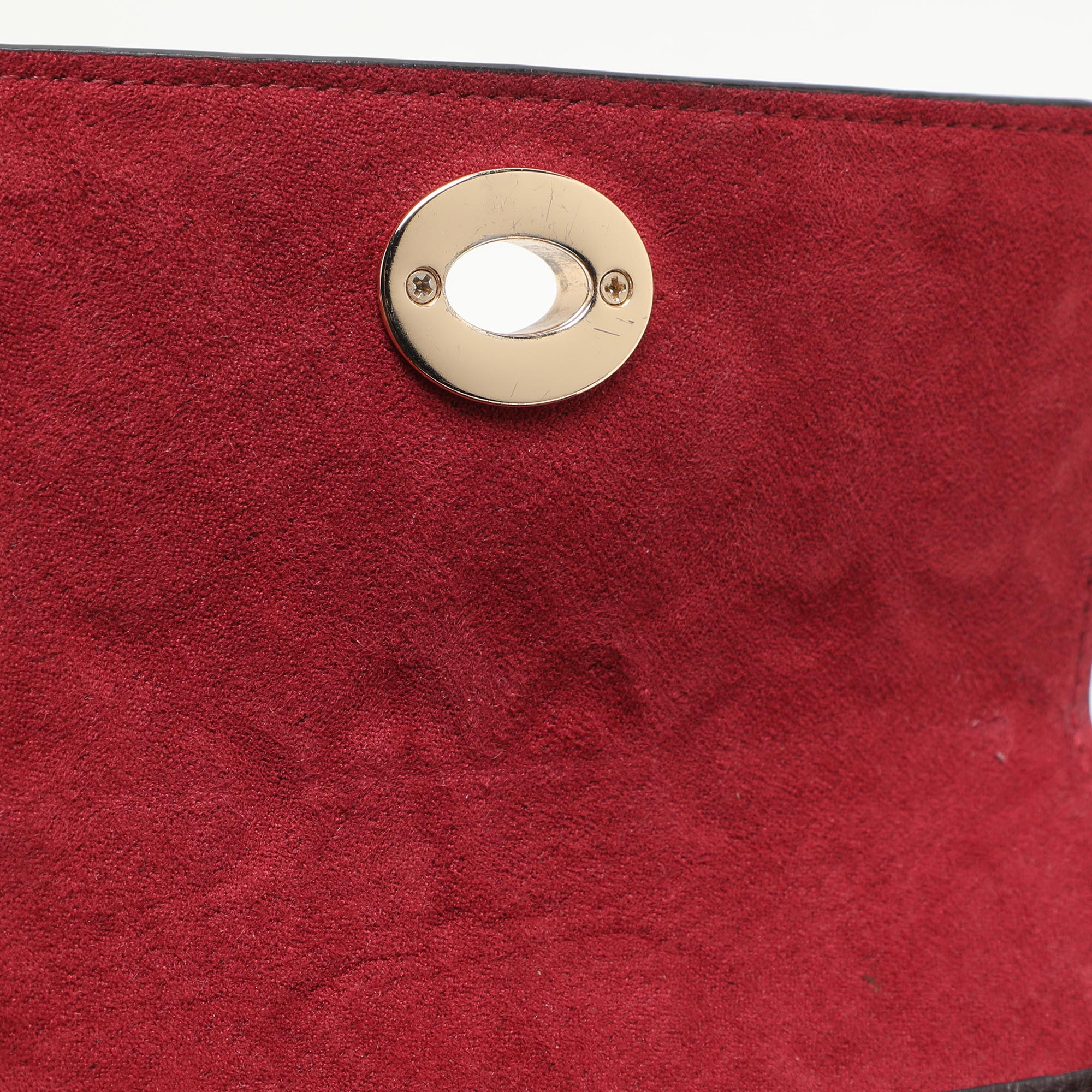 Coach Brown Logo Embossed Patent Leather Bowery Crossbody Bag 