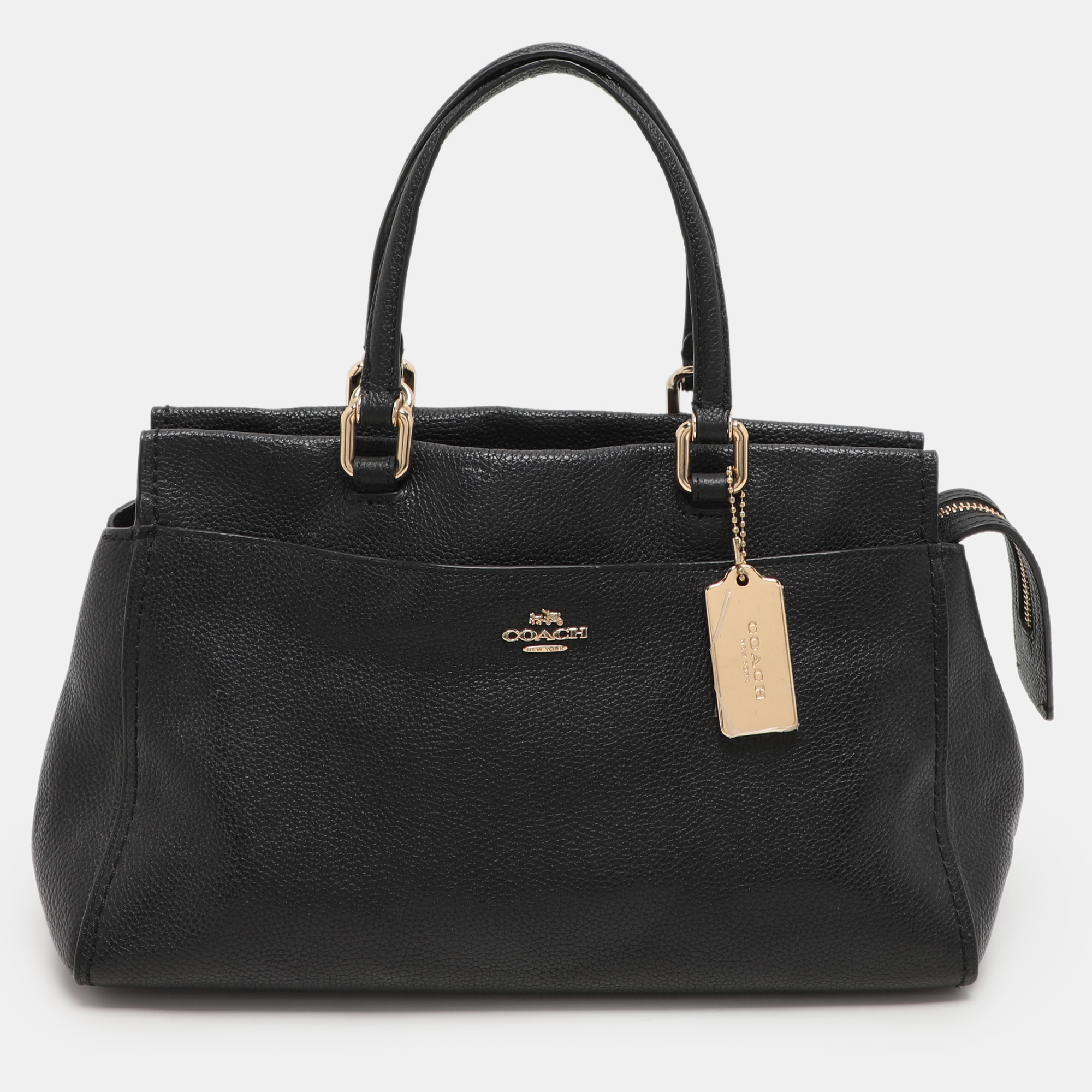 

Coach Black Leather Fulton Satchel