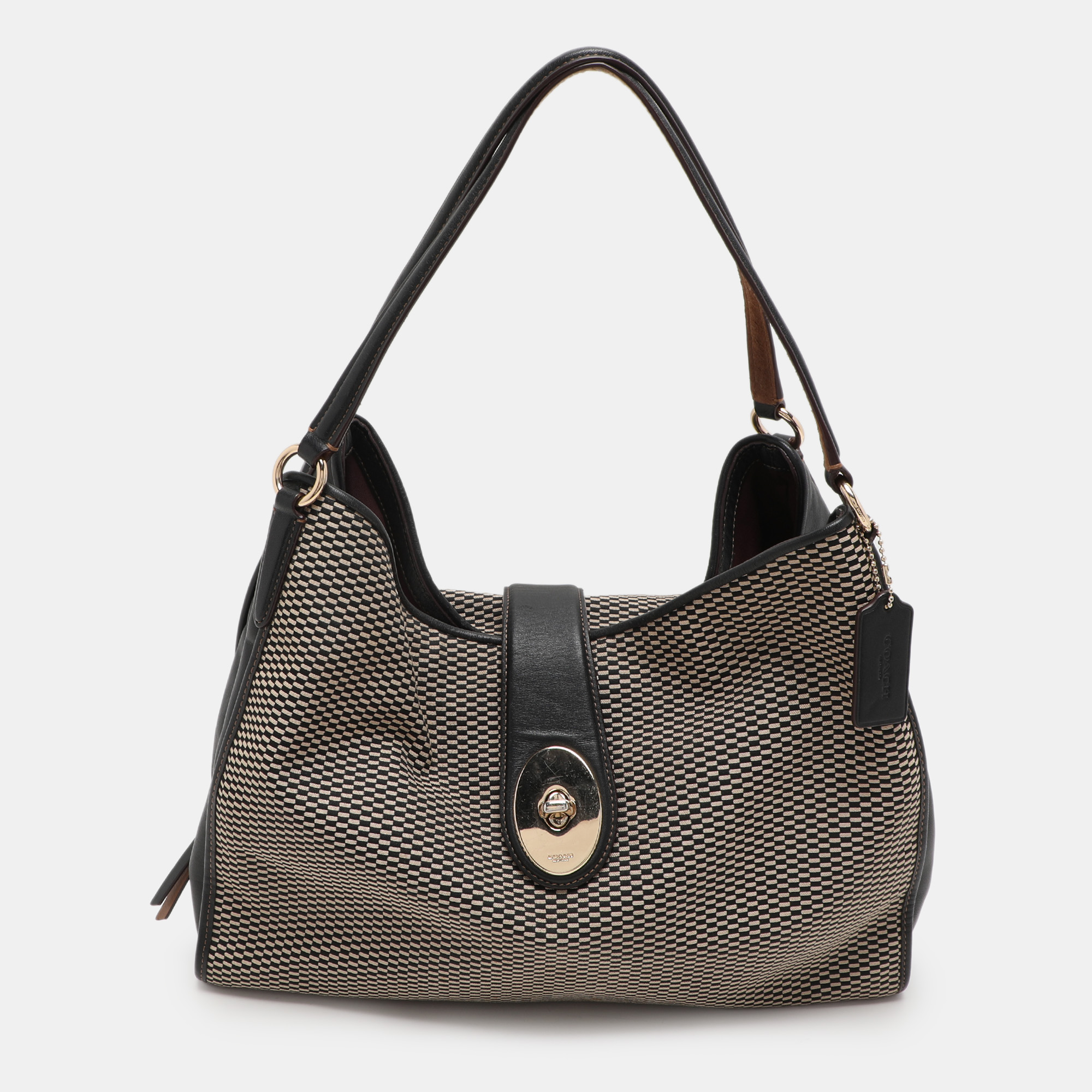 

Coach Black/Beige Canvas And Leather Carlyle Shoulder Bag