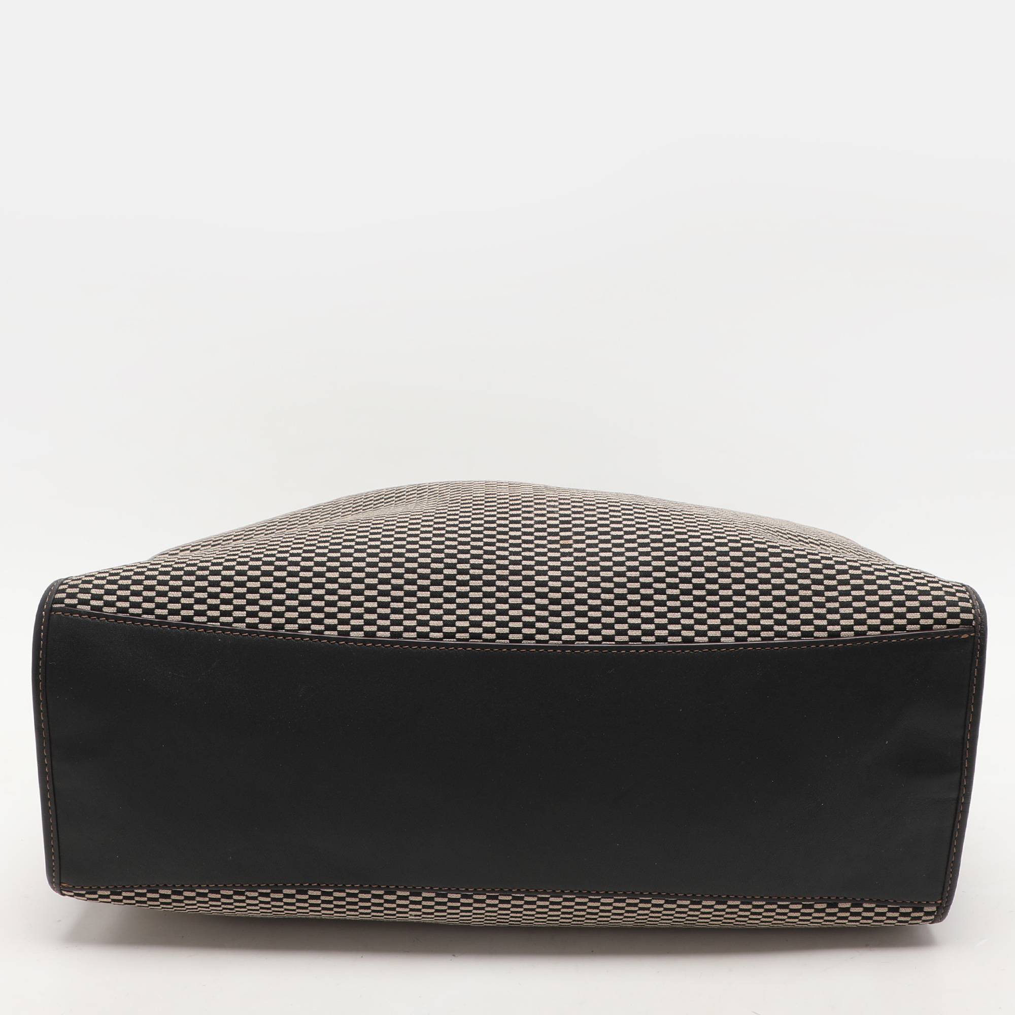 Coach Black/Beige Canvas And Leather Carlyle Shoulder Bag 