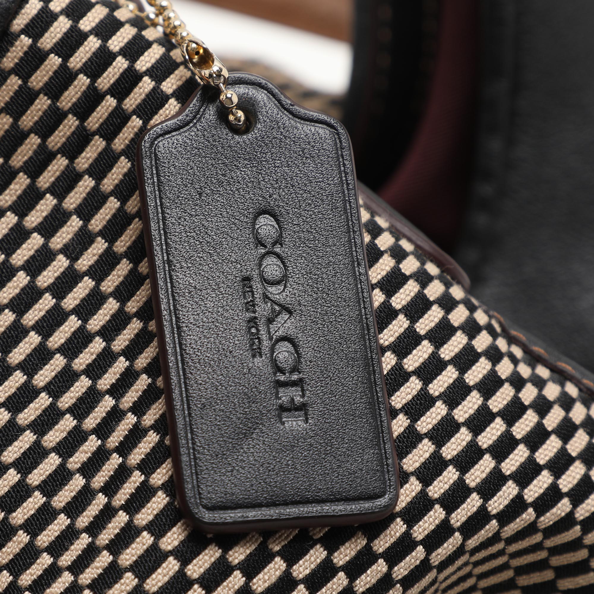 Coach Black/Beige Canvas And Leather Carlyle Shoulder Bag 