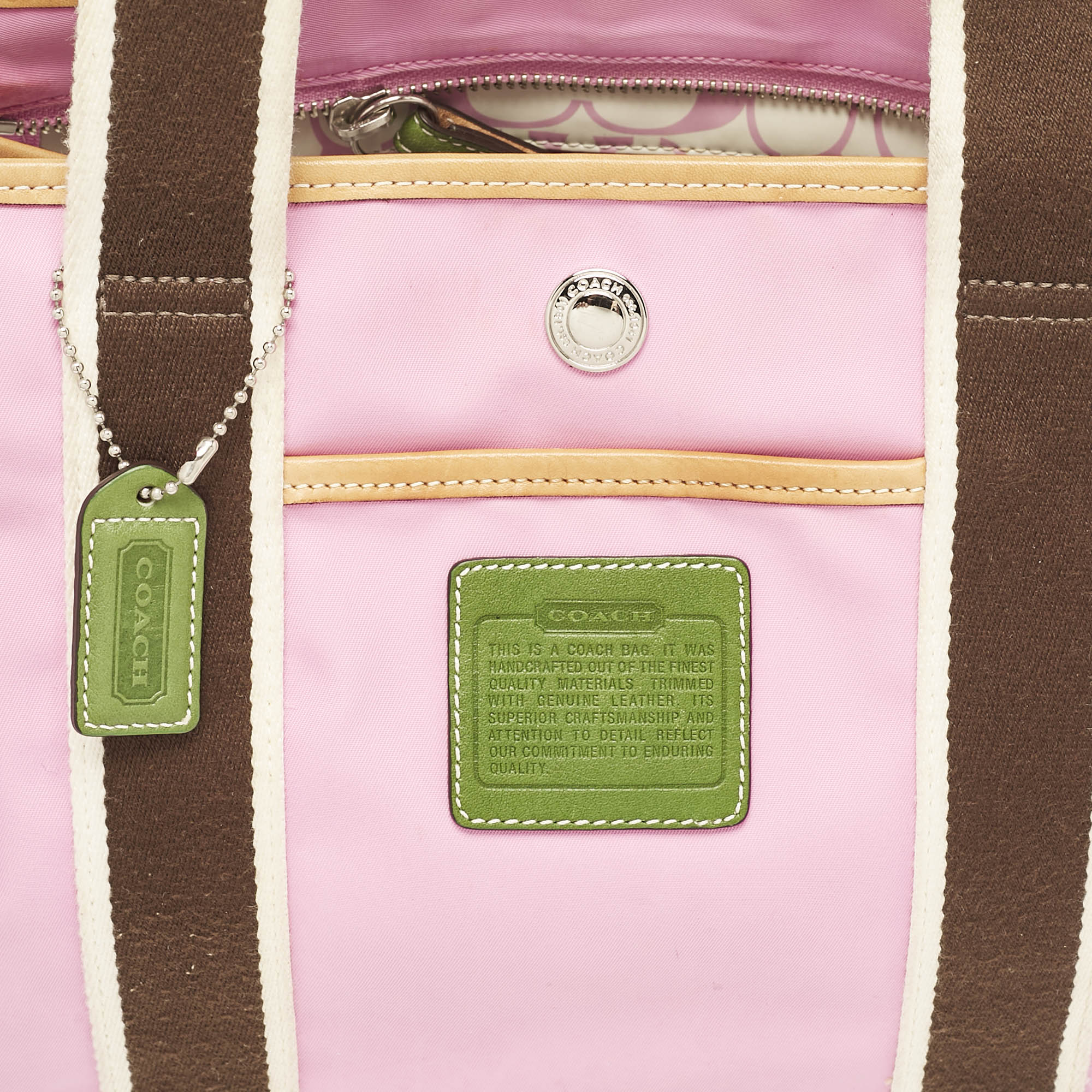 Coach Pink/Multicolor Nylon Y2K Hampton Tote 