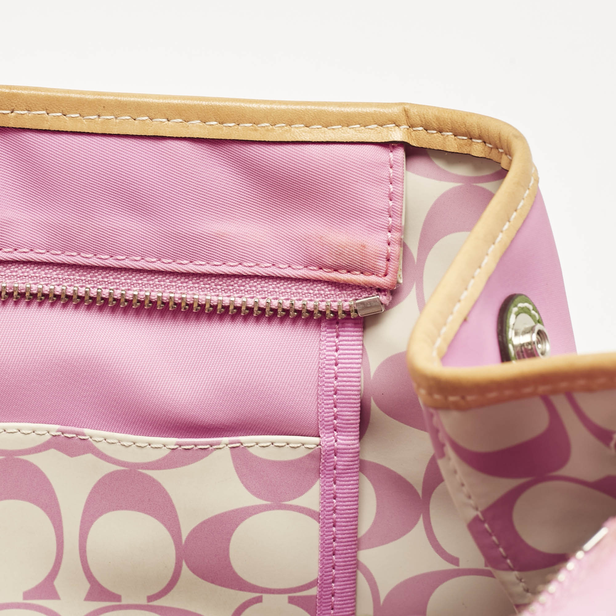 Coach Pink/Multicolor Nylon Y2K Hampton Tote 