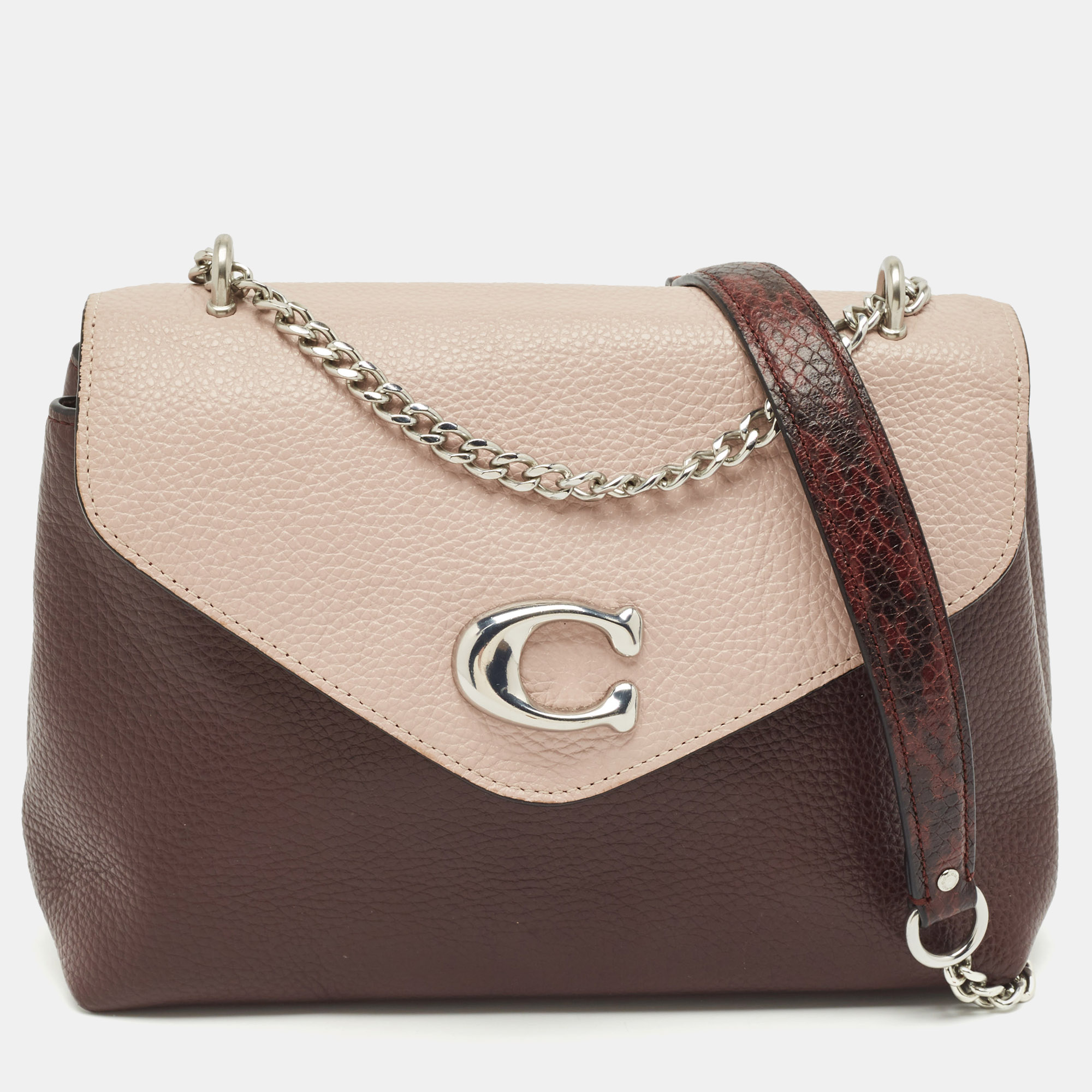 

Coach Burgundy/Pink Leather Tammie Shoulder Bag
