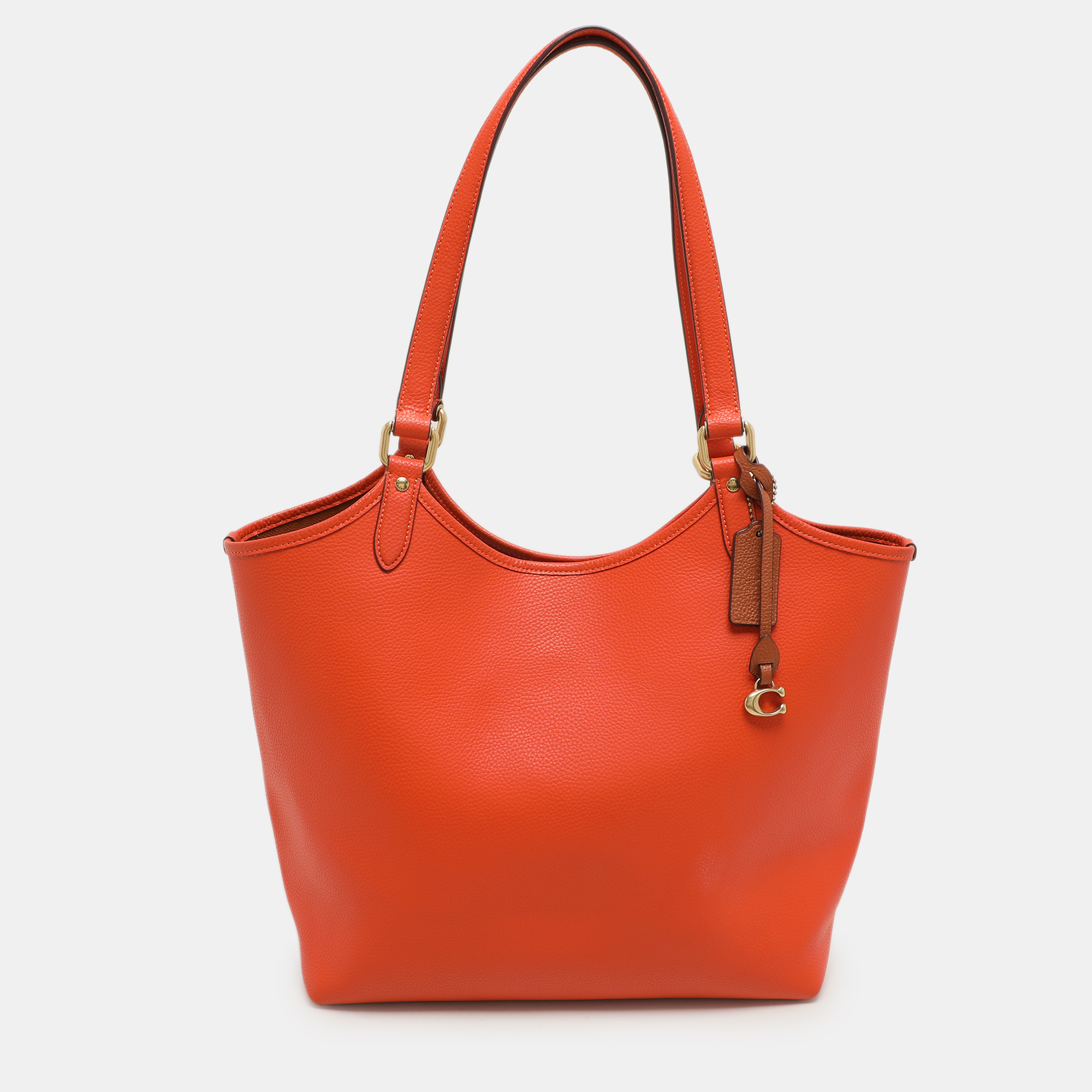 

Coach Orange Leather Day Tote
