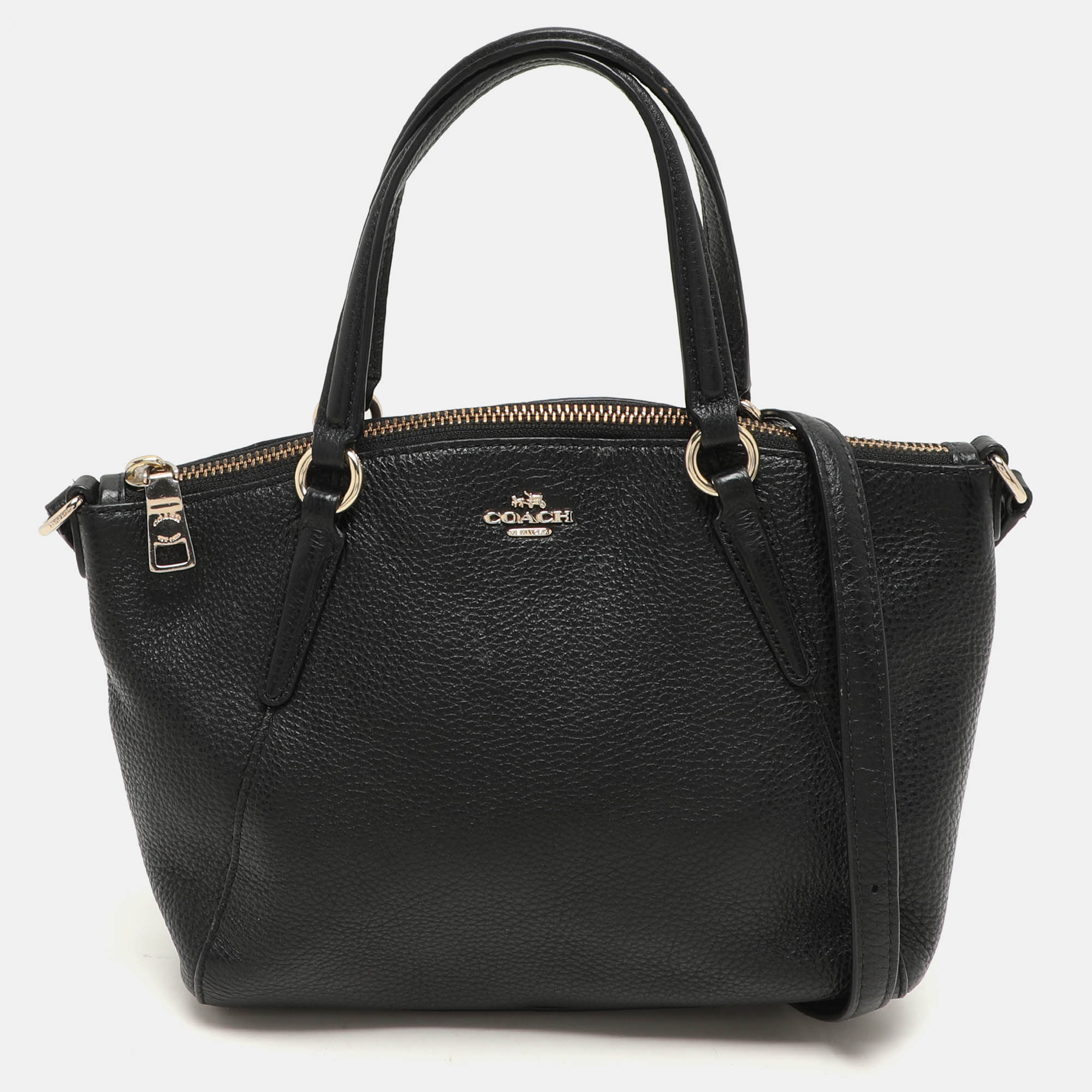 

Coach Black Leather Mini Kelsey Satchel