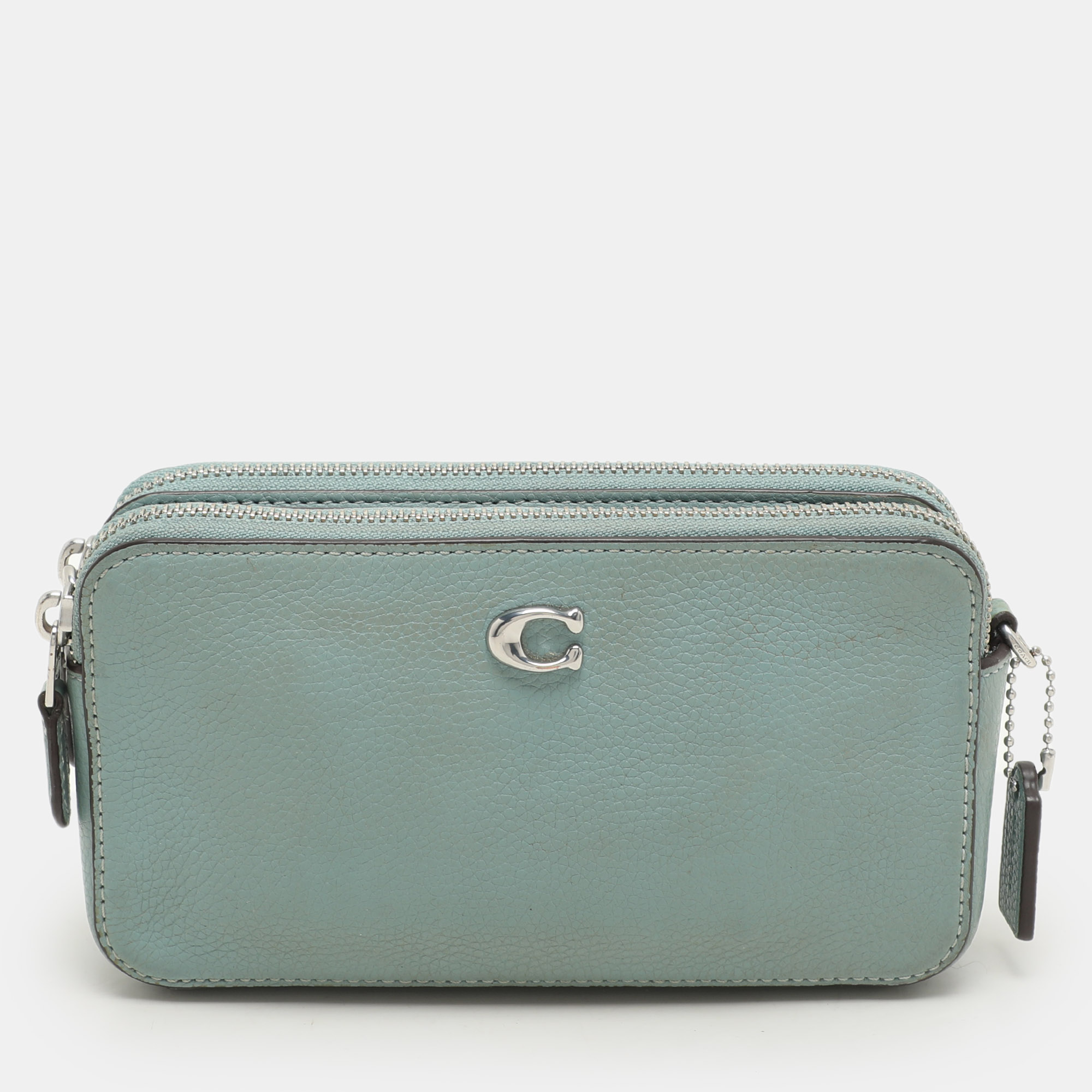 

Coach Green Leather Kira Double Zip Crossbody Bag