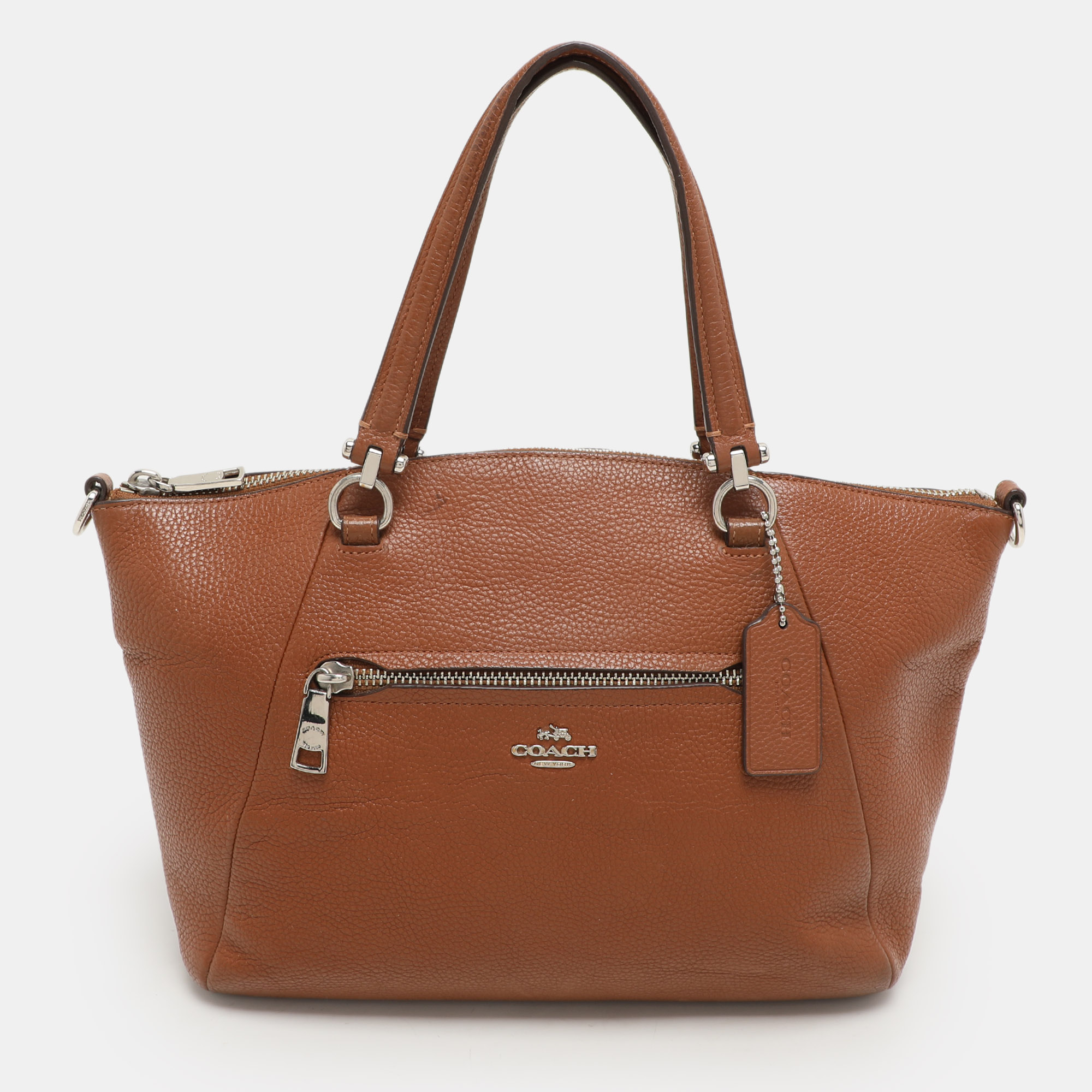 

Coach Brown Pebbled Leather Prairie Satchel