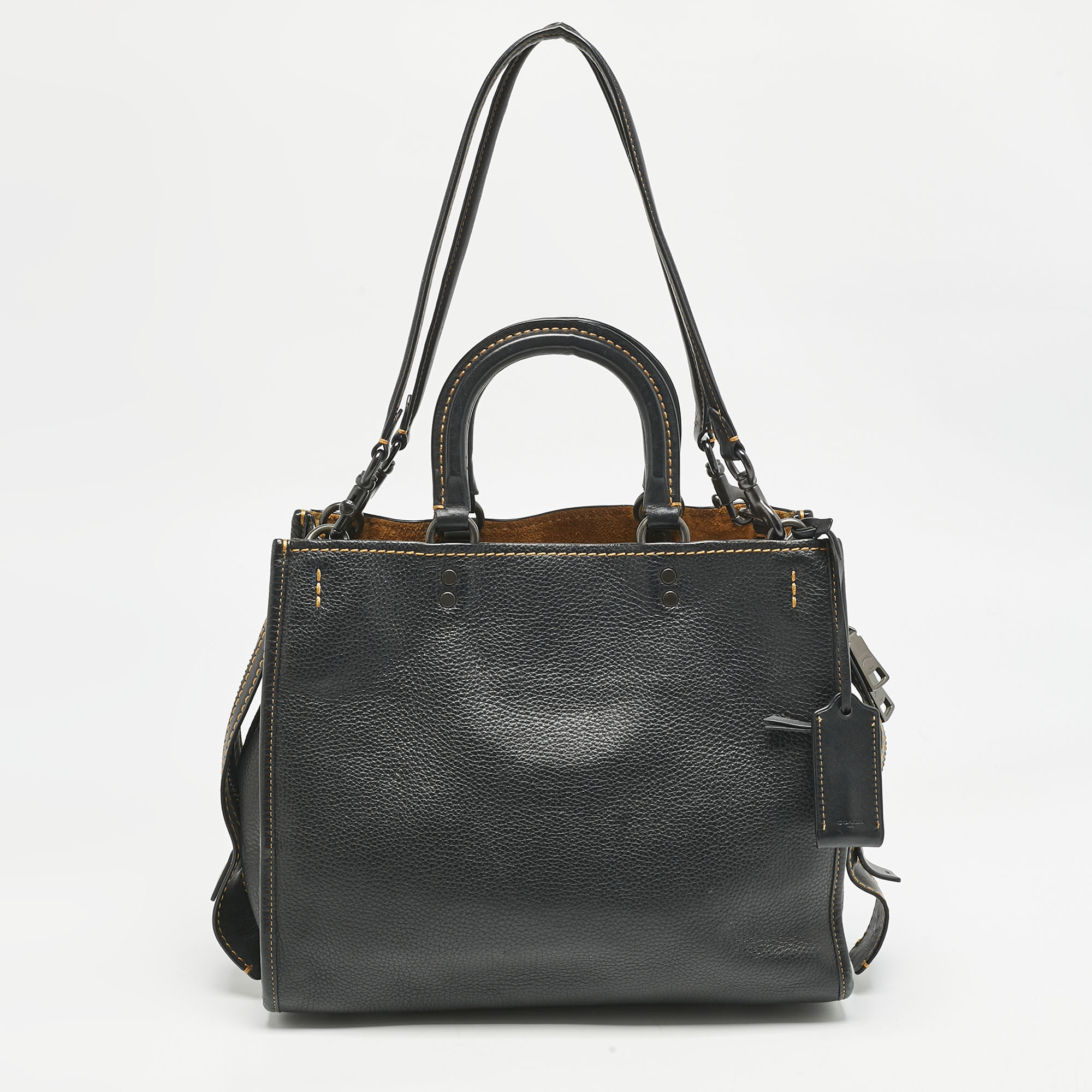 

Coach Black Leather Rogue 31 Tote