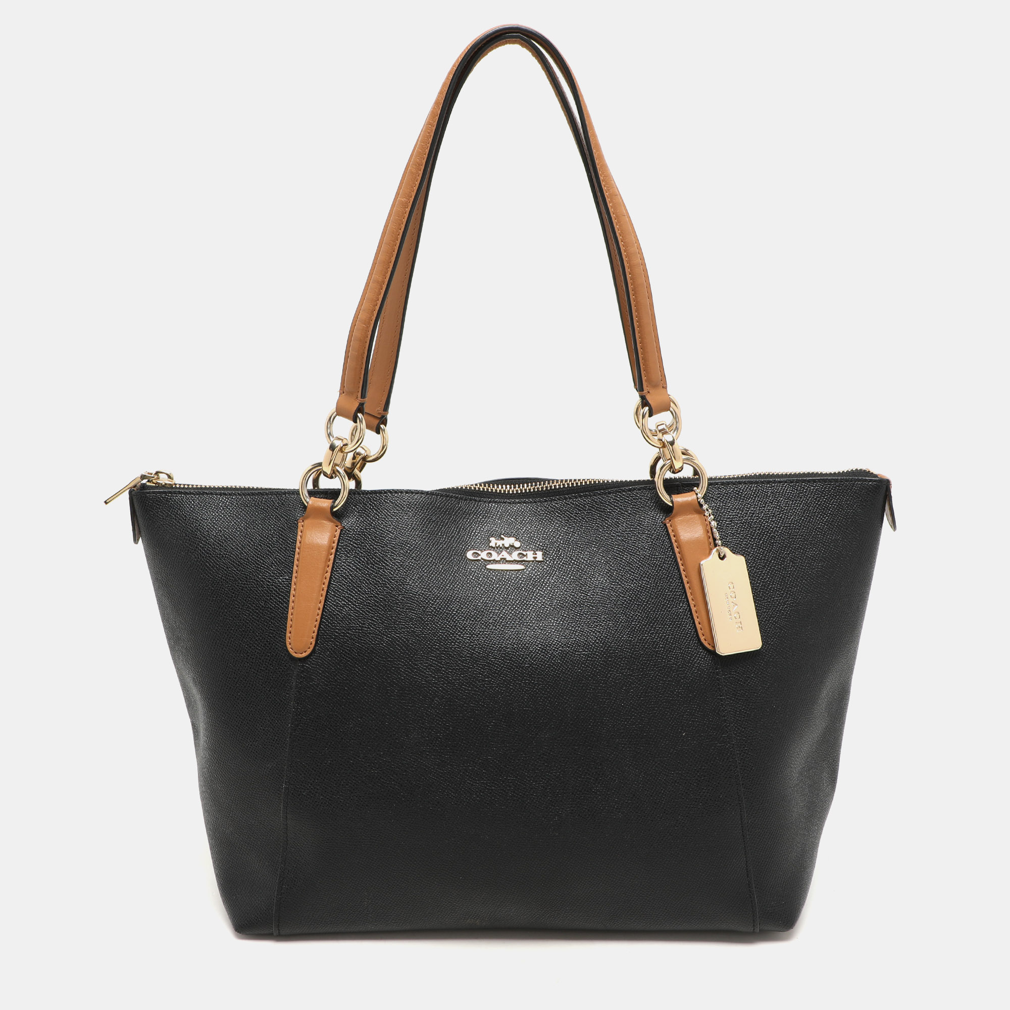 Pre-owned Coach Black Leather Ava Tote
