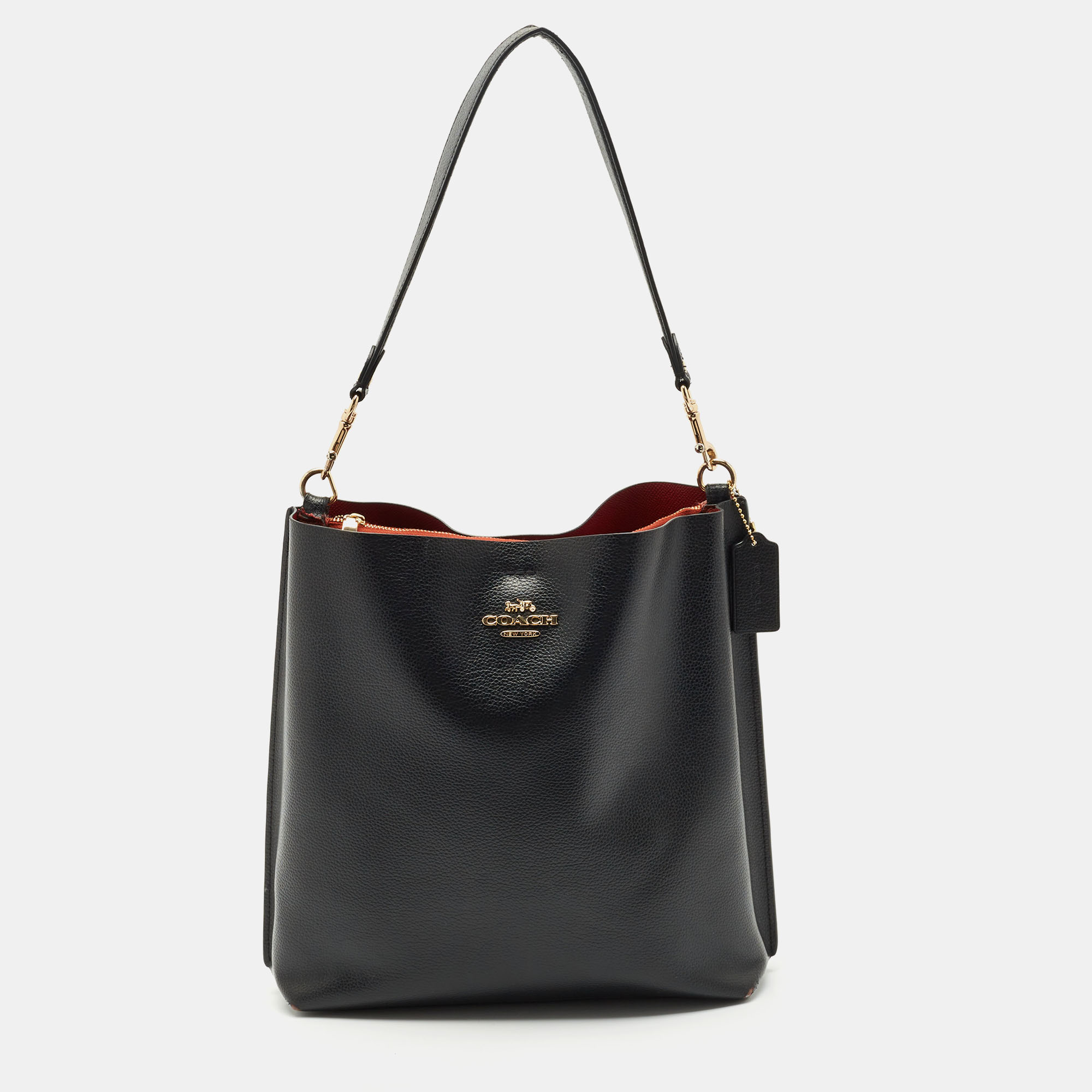 

Coach Black Leather Mollie Bucket Bag