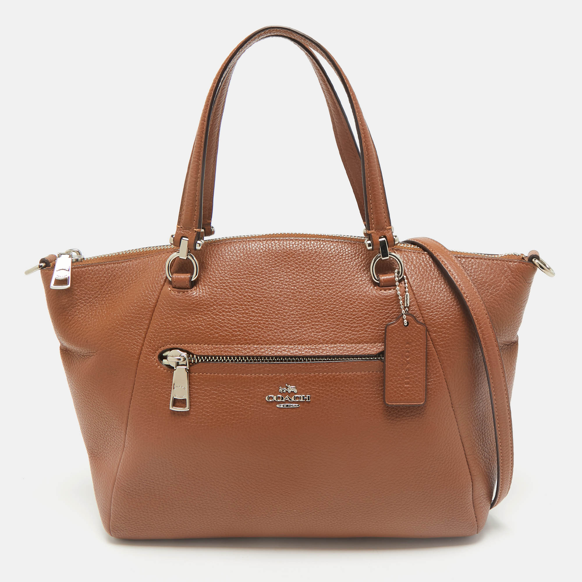 

Coach Brown Pebbled Leather Prairie Satchel