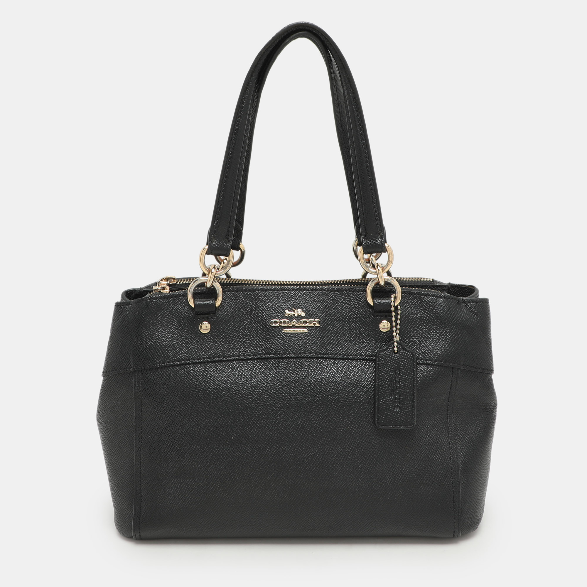 

Coach Black Leather Mini Brooke Carryall Satchel