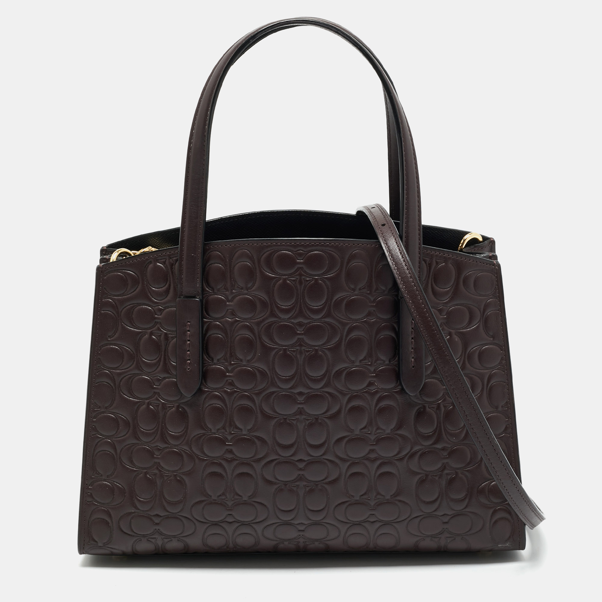 

Coach Burgundy Signature Leather Charlie Carryall 28 Bag