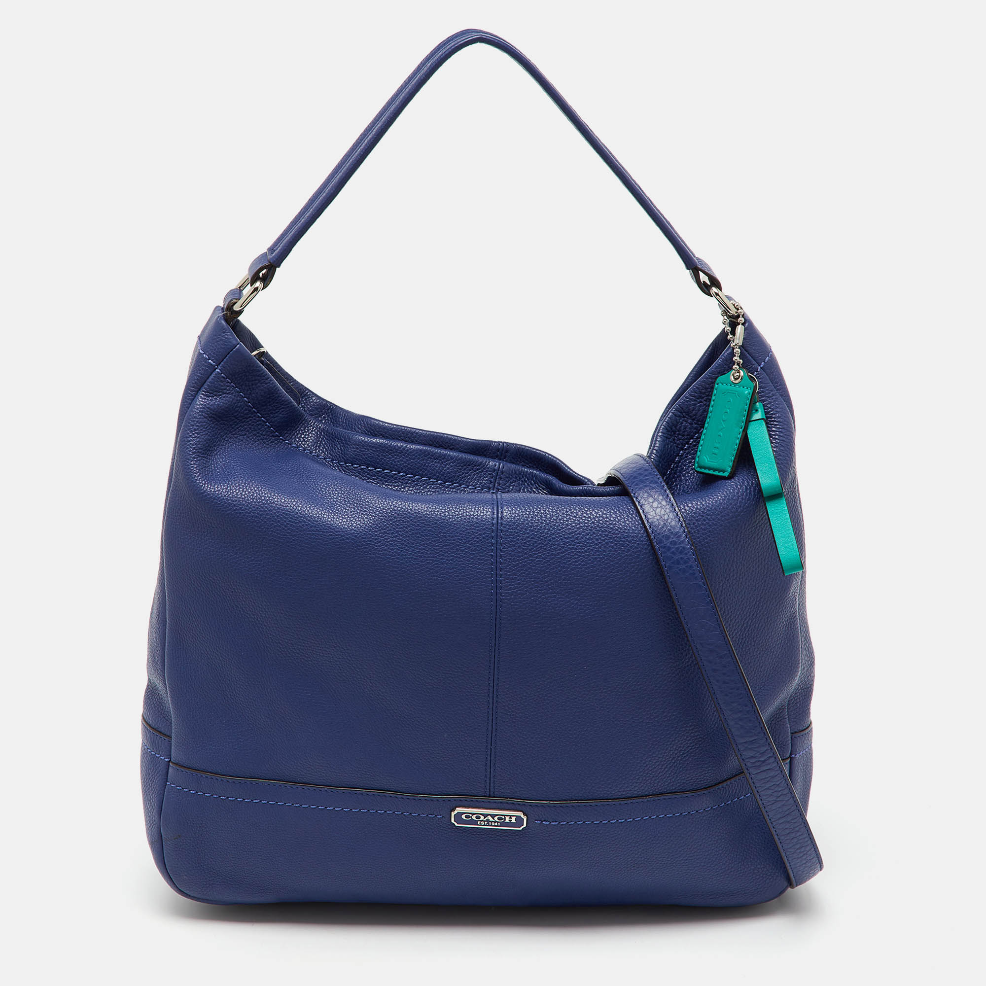 

Coach Blue Pebble Leather Park Hobo