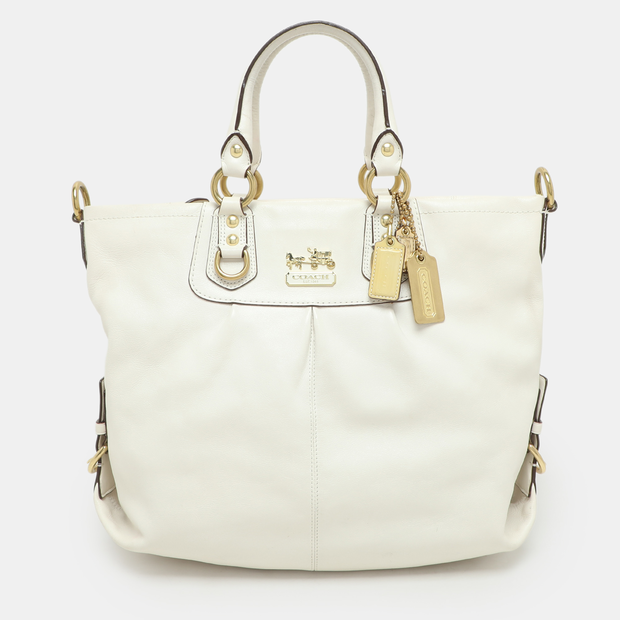 

Coach White Leather Julianne Tote