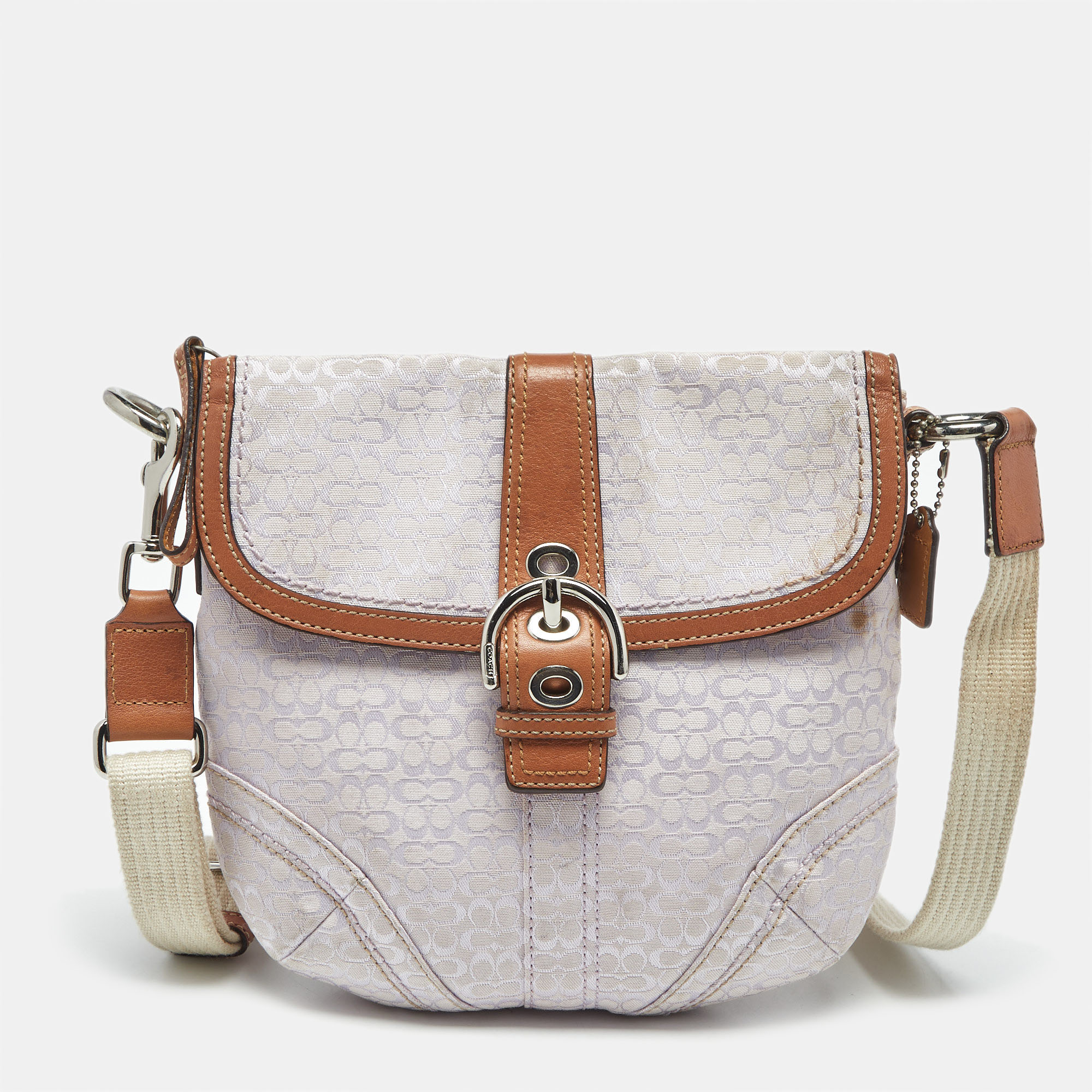 

Coach Lavender Logo Jacquard Canvas Soho Swing Crossbody Bag, Purple