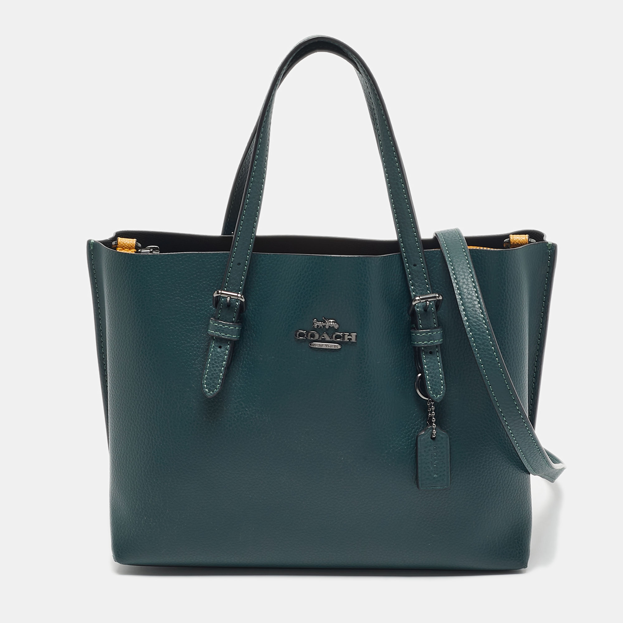 

Coach Dark Green Leather Mollie 25 Tote