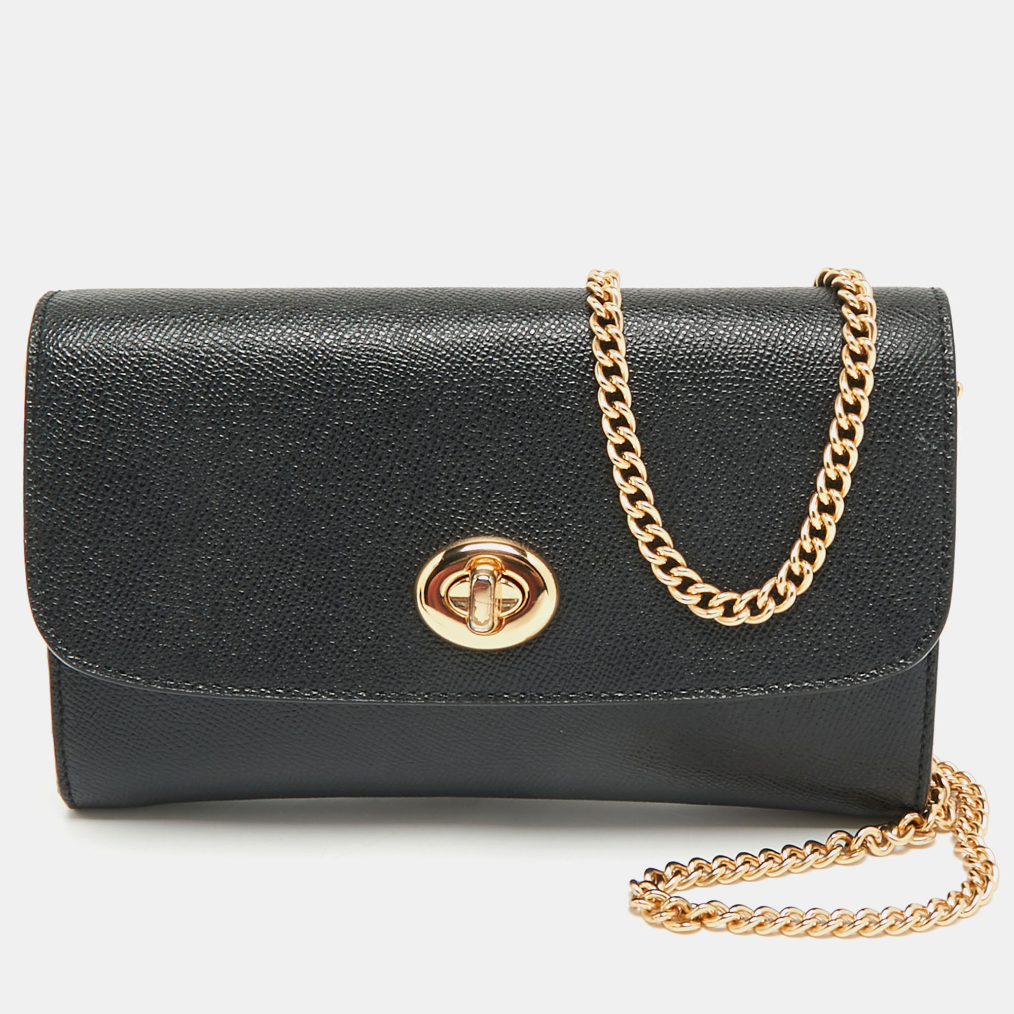 

Coach Black Leather Chain Crossbody Bag