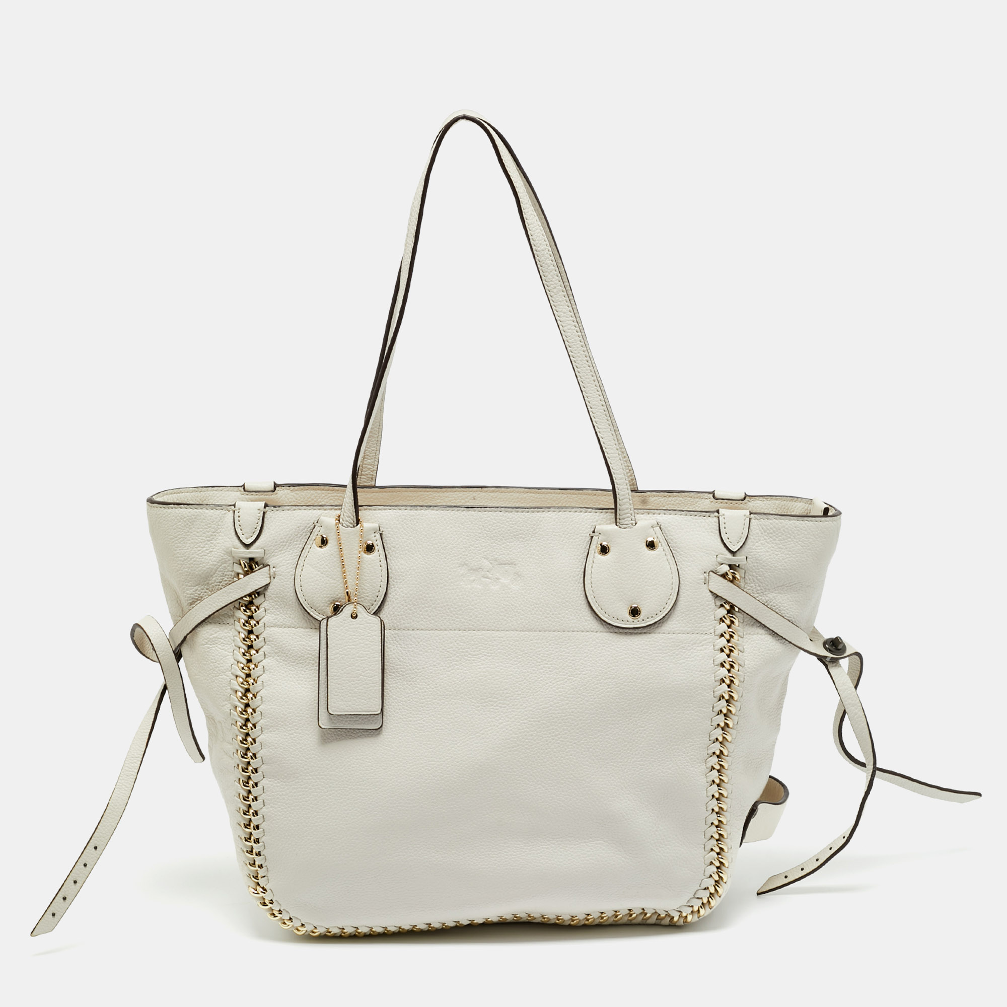 

Coach White Leather Whiplash Tatum Tote