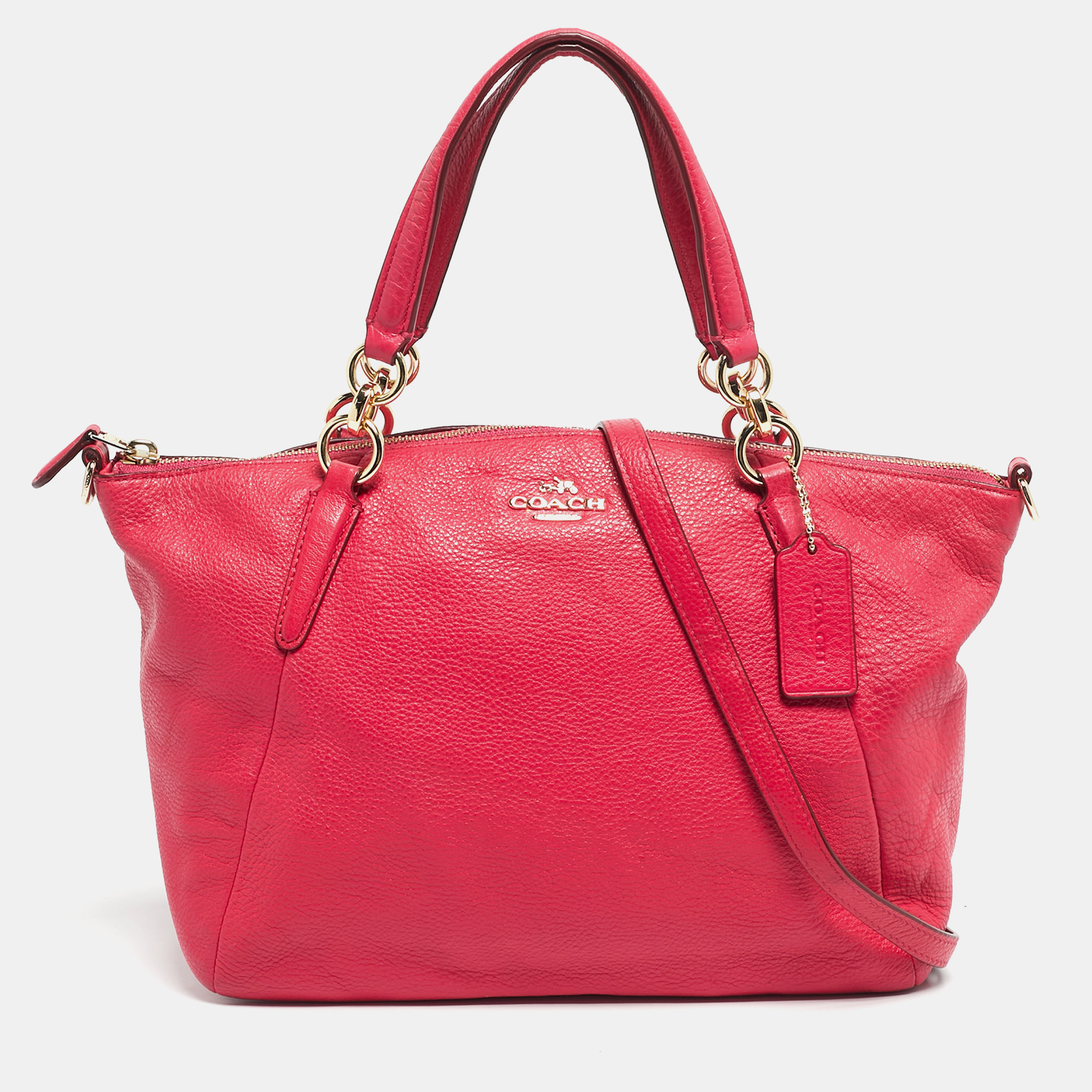 

Coach Pink Leather Small Kelsey Satchel