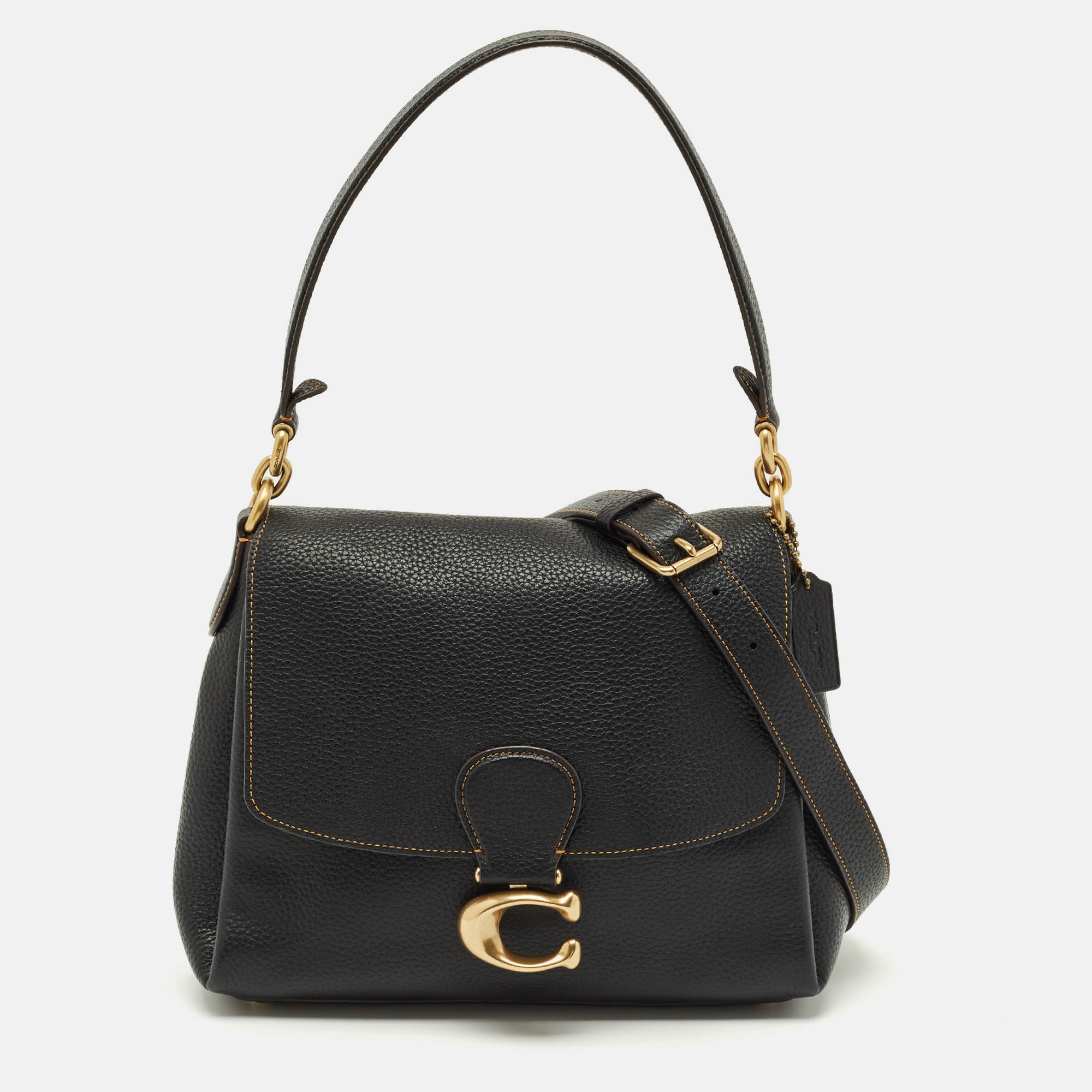 

Coach Black Grained Leather May Shoulder Bag