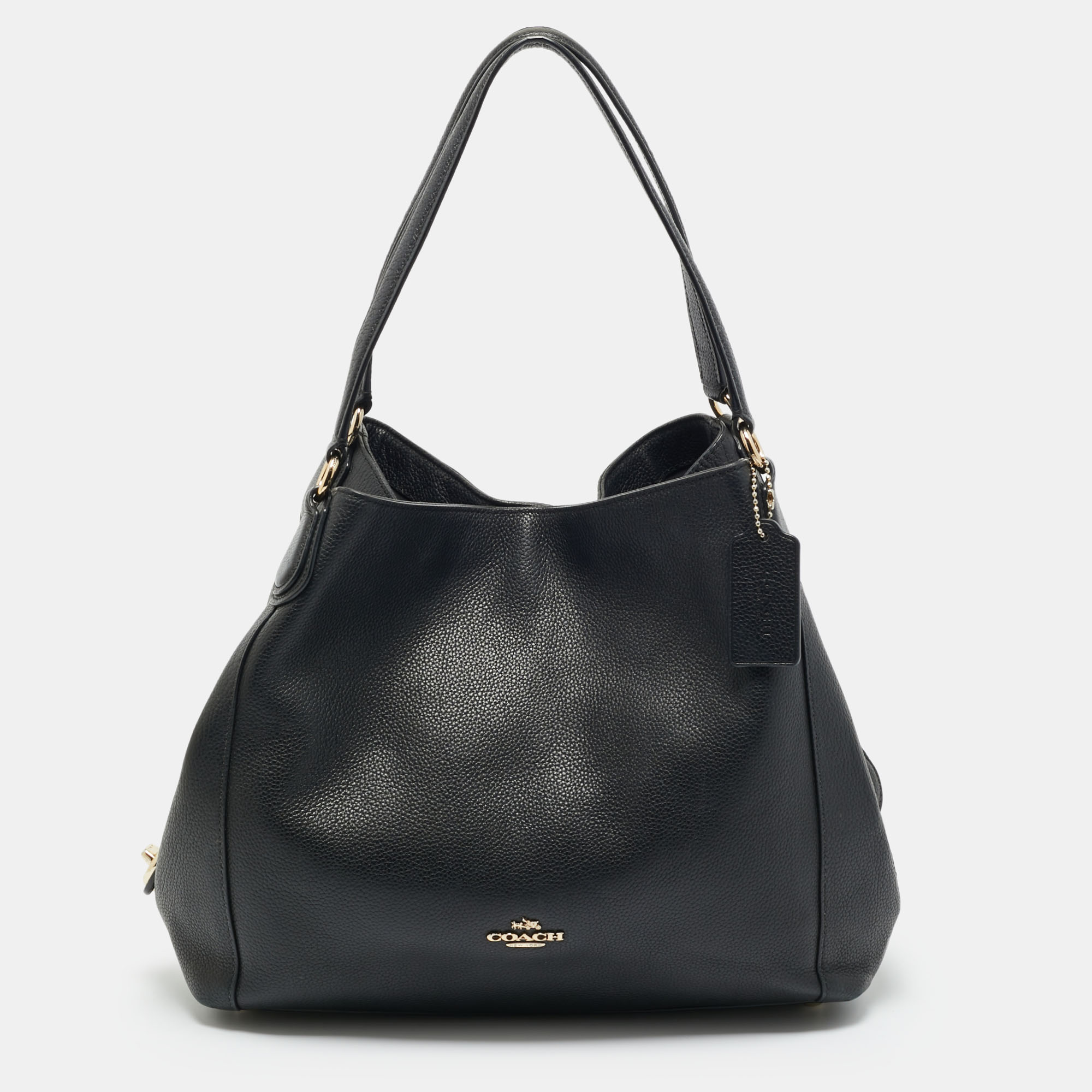Pre-owned Coach Black Leather Edie 31 Shoulder Bag