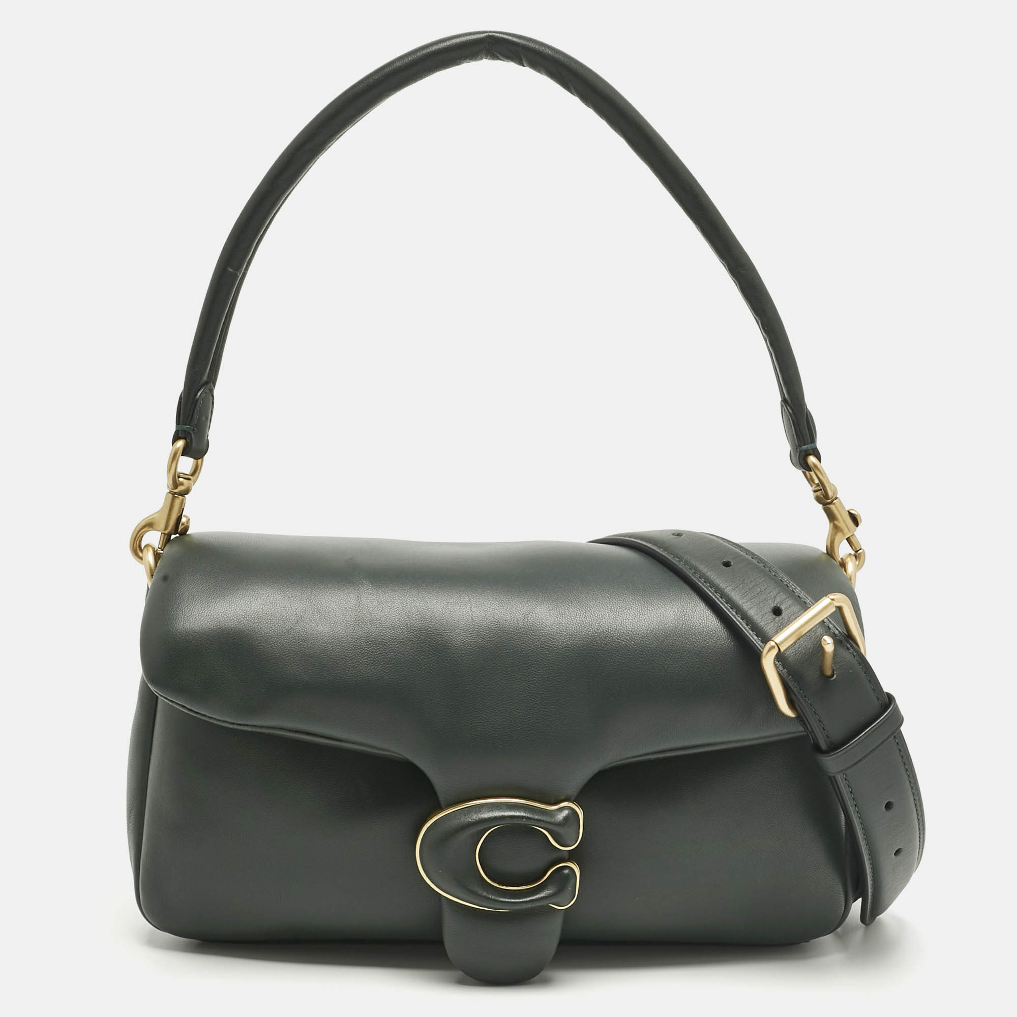 

Coach Dark Green Leather Tabby Pillow 26 Shoulder Bag