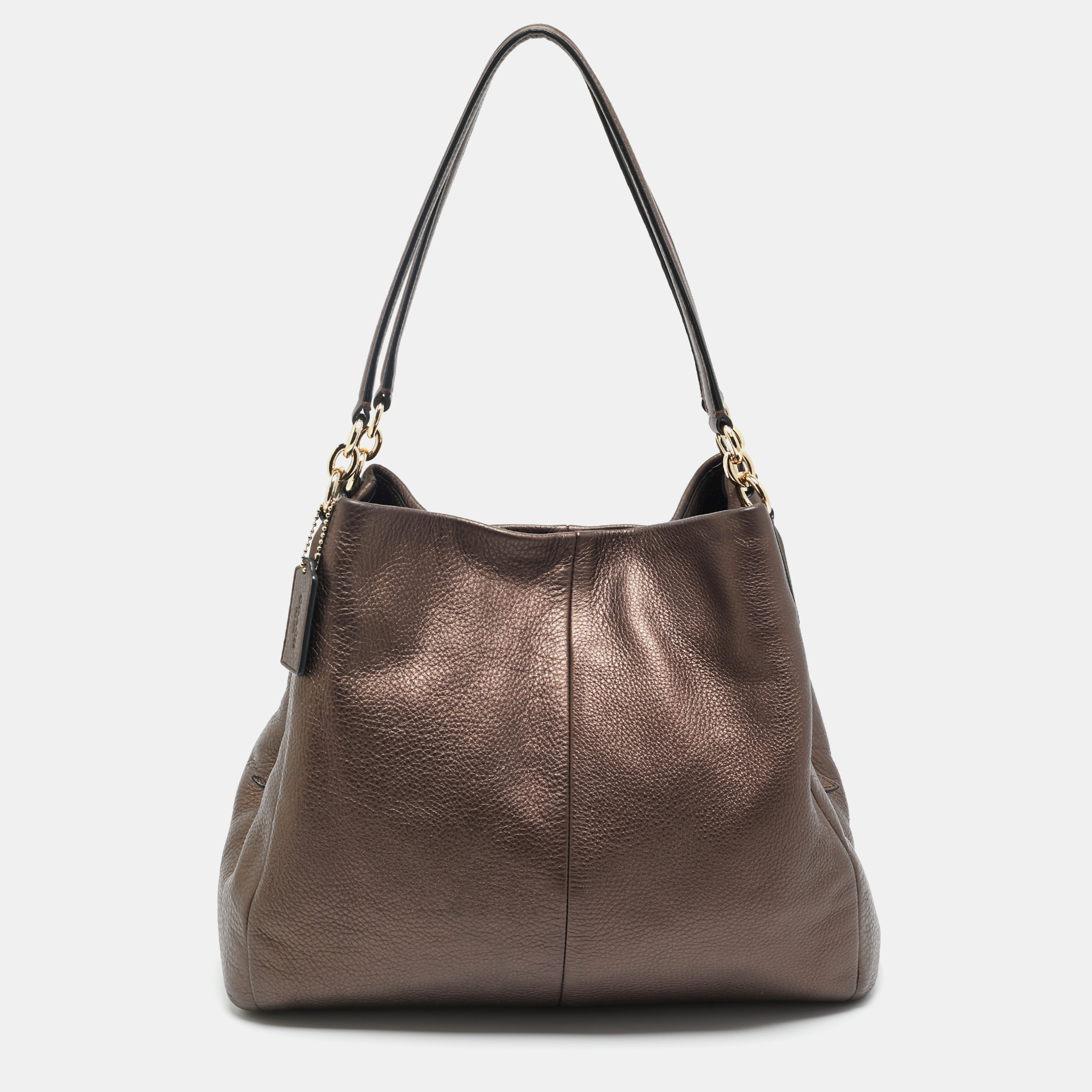 

Coach Copper Brown Leather Phoebe Madison Shoulder Bag