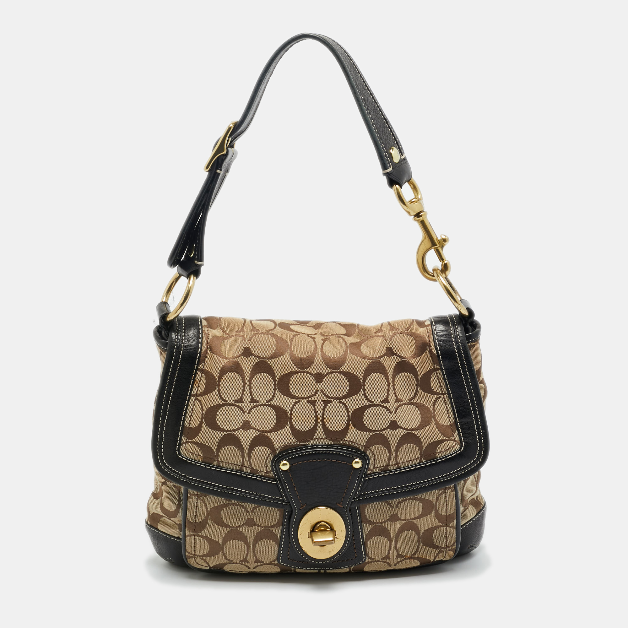 

Coach Beige/Brown Canvas and Leather Legacy Shoulder Bag