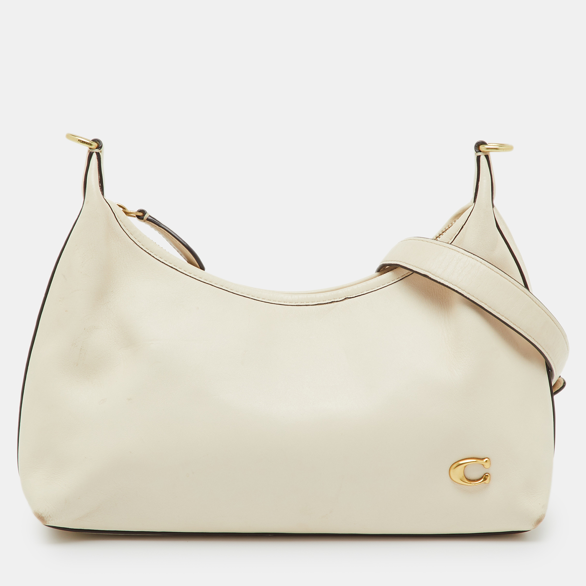 Pre-owned Coach Off White Leather Juliet Shoulder Bag