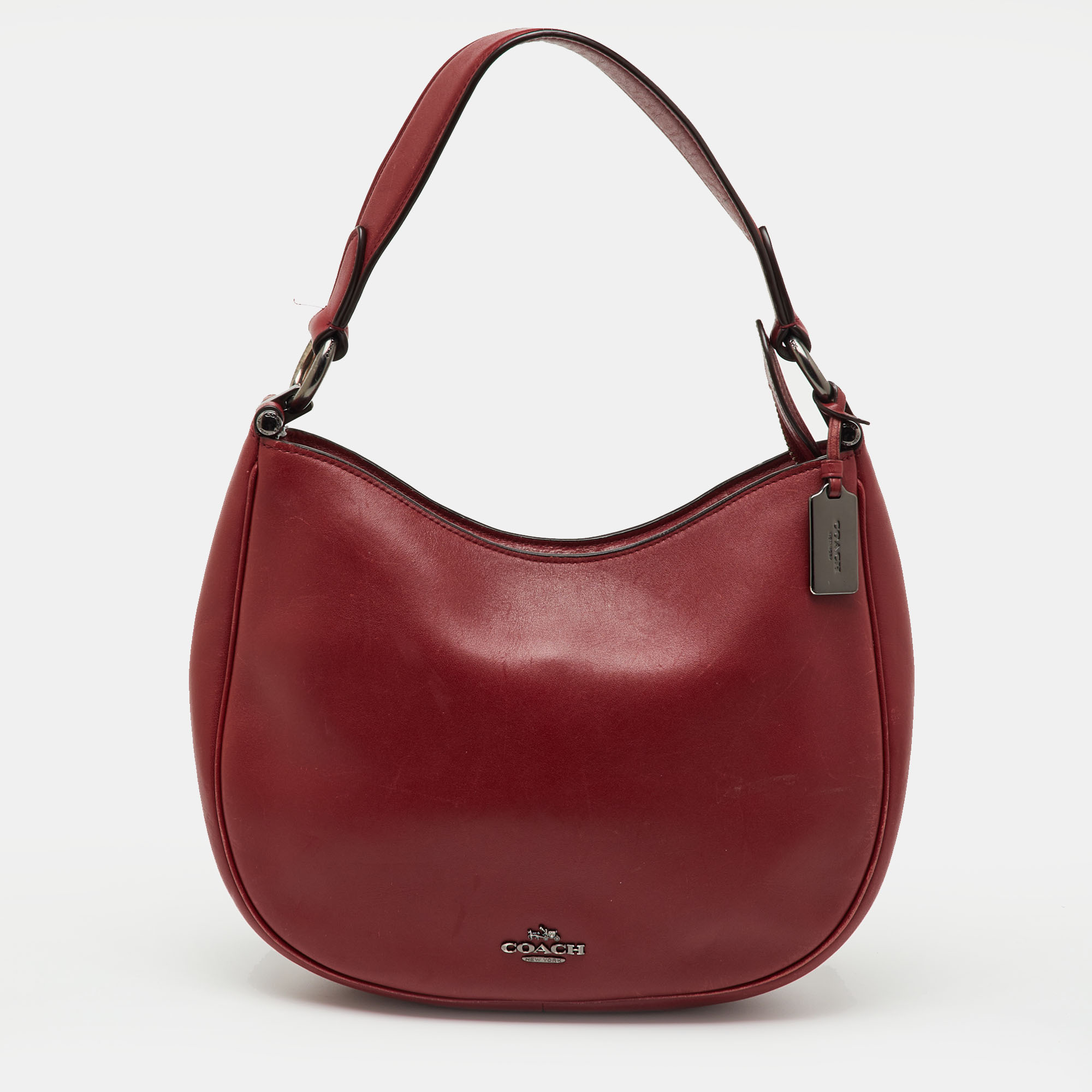 

Coach Dark Red Leather Nomad Hobo