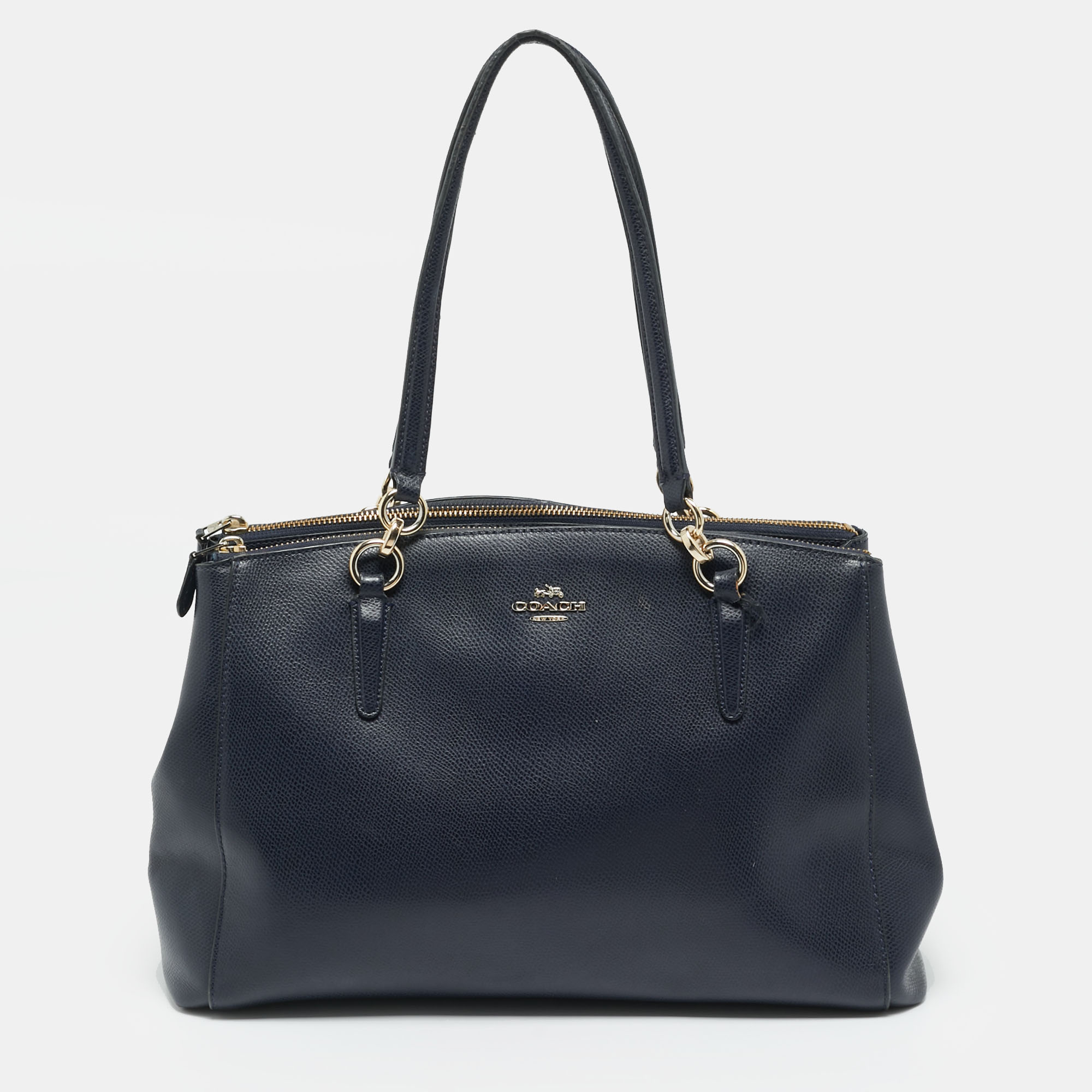 

Coach Christie Carryall  Navy Blue Leather Satchel