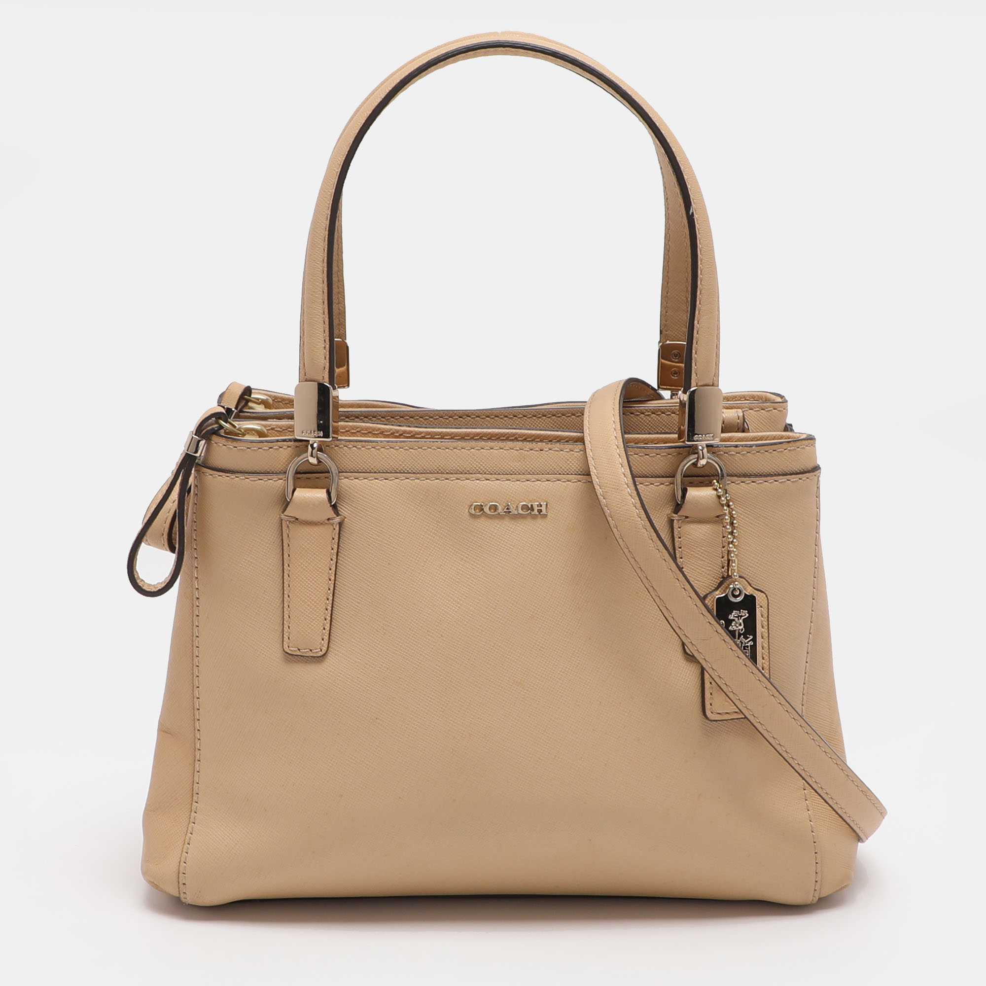 

Coach Christie Mini Beige Leather Satchel