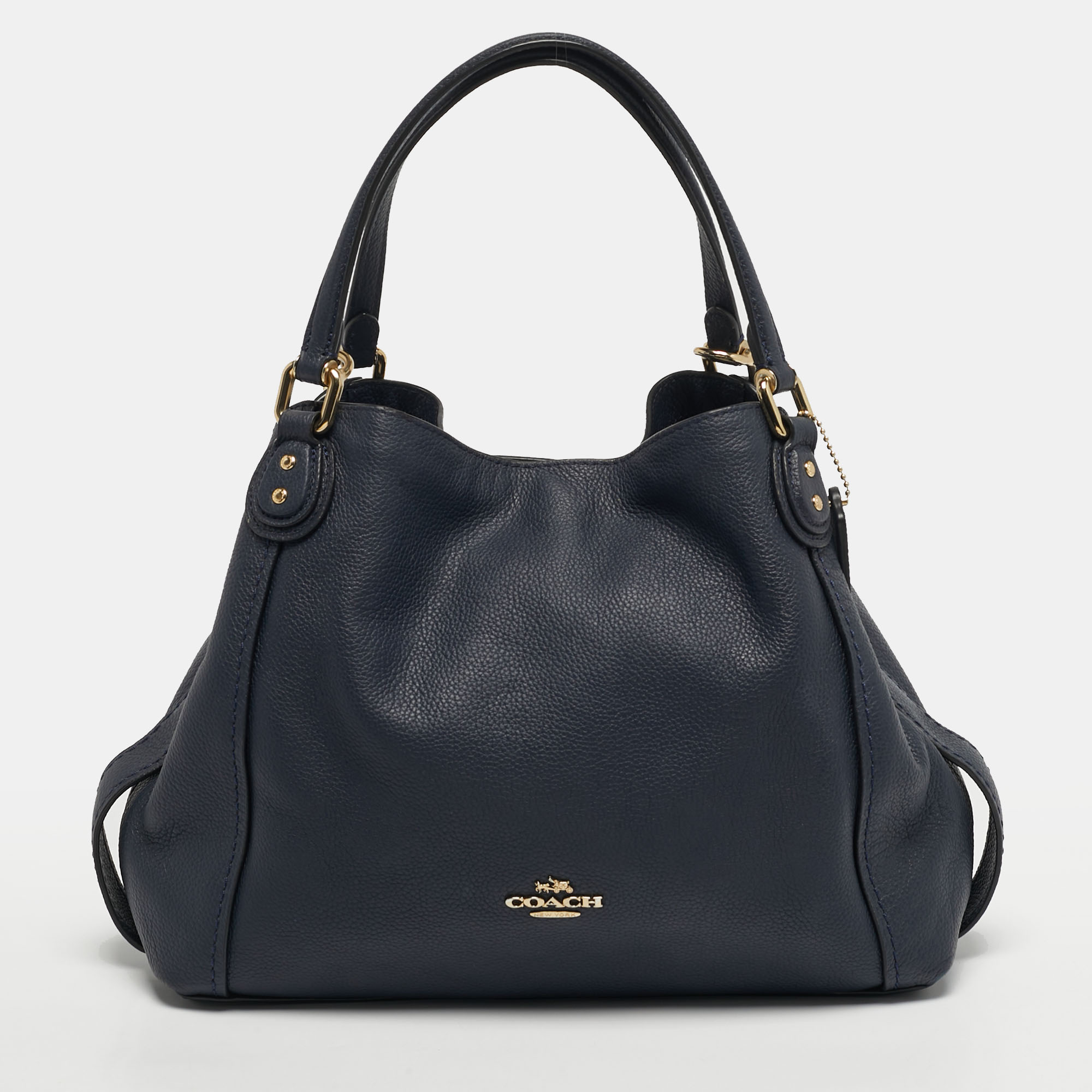 

Coach Edie Navy Blue Leather Shoulder Bag