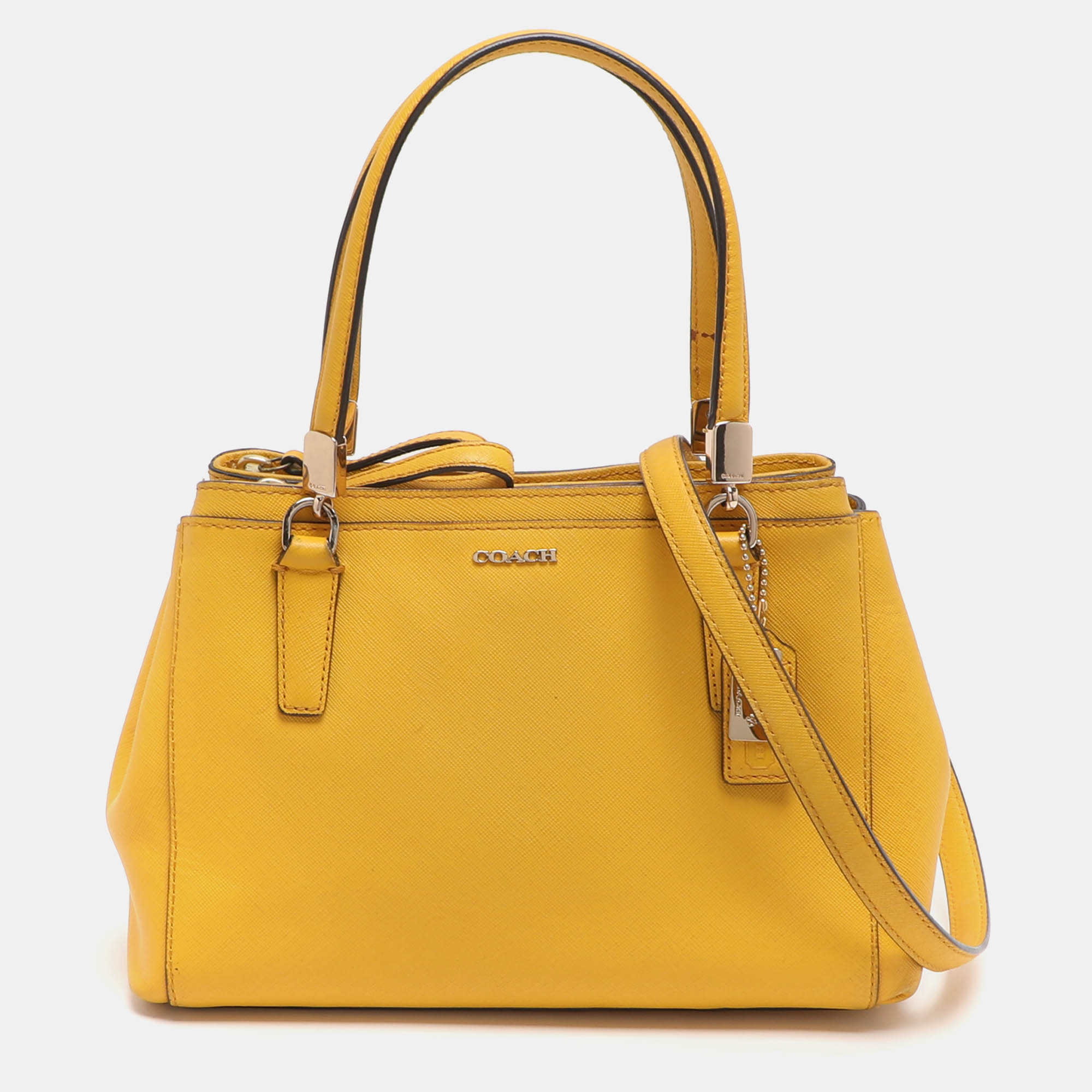 

Coach Christie Carryall Mini Yellow Leather Satchel