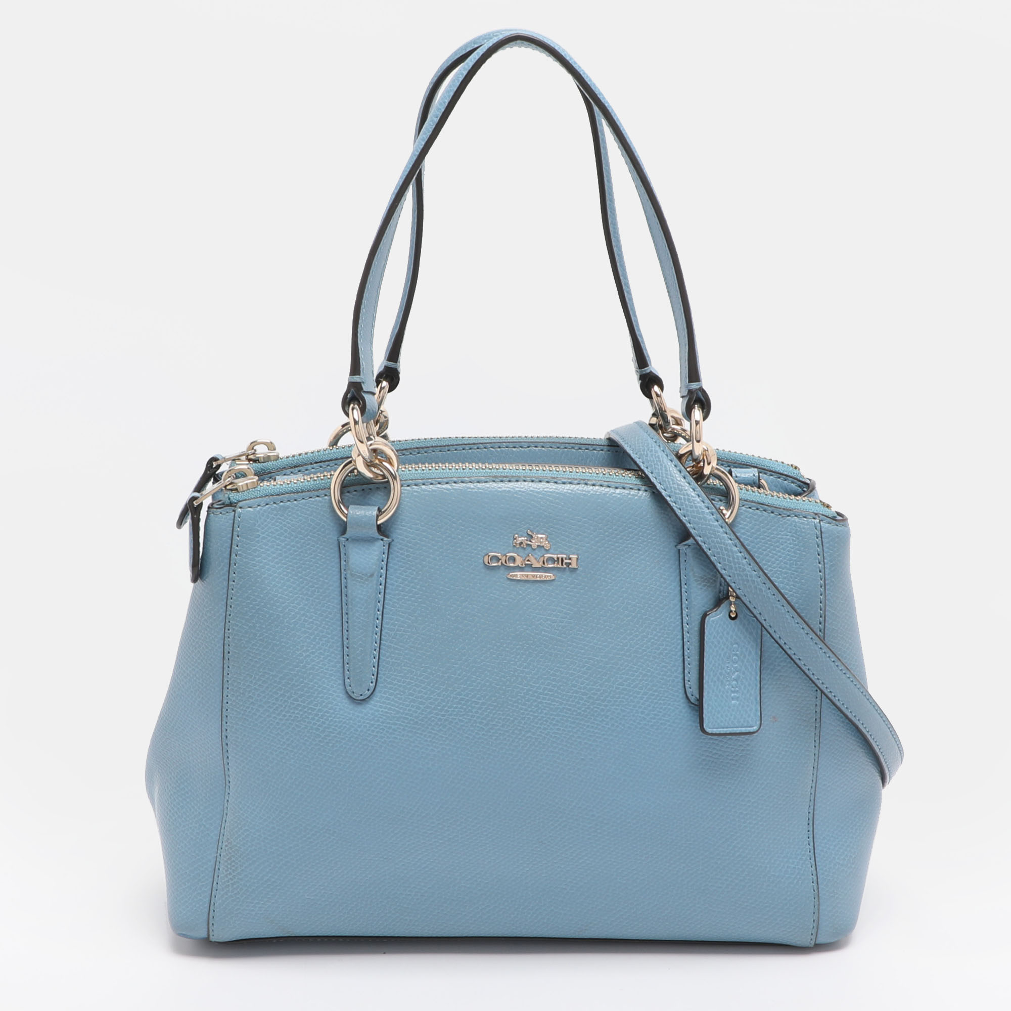 

Coach Christie Carryall Mini Blue Leather Satchel