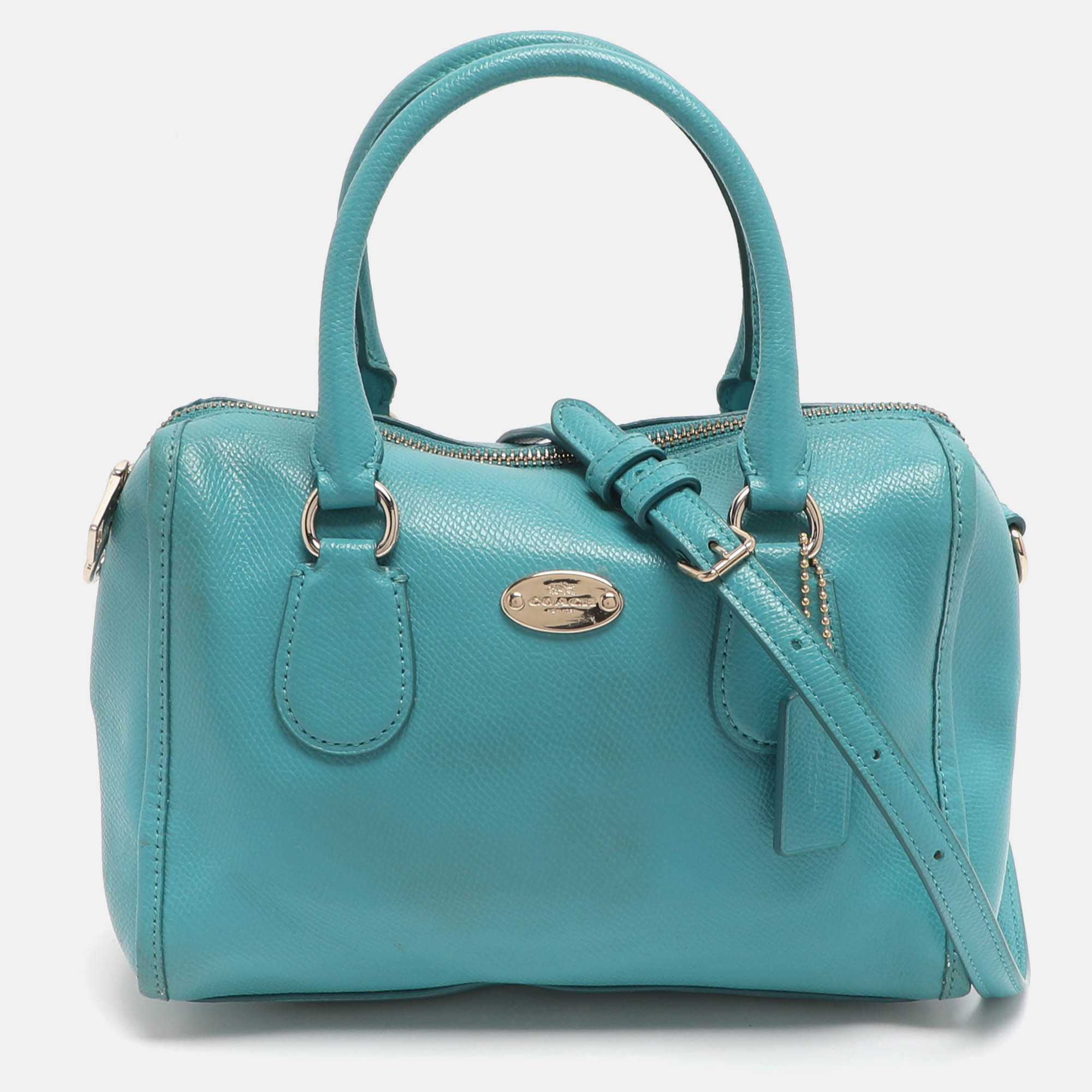 

Coach Bennett Mini Turquoise Leather Satchel, Blue