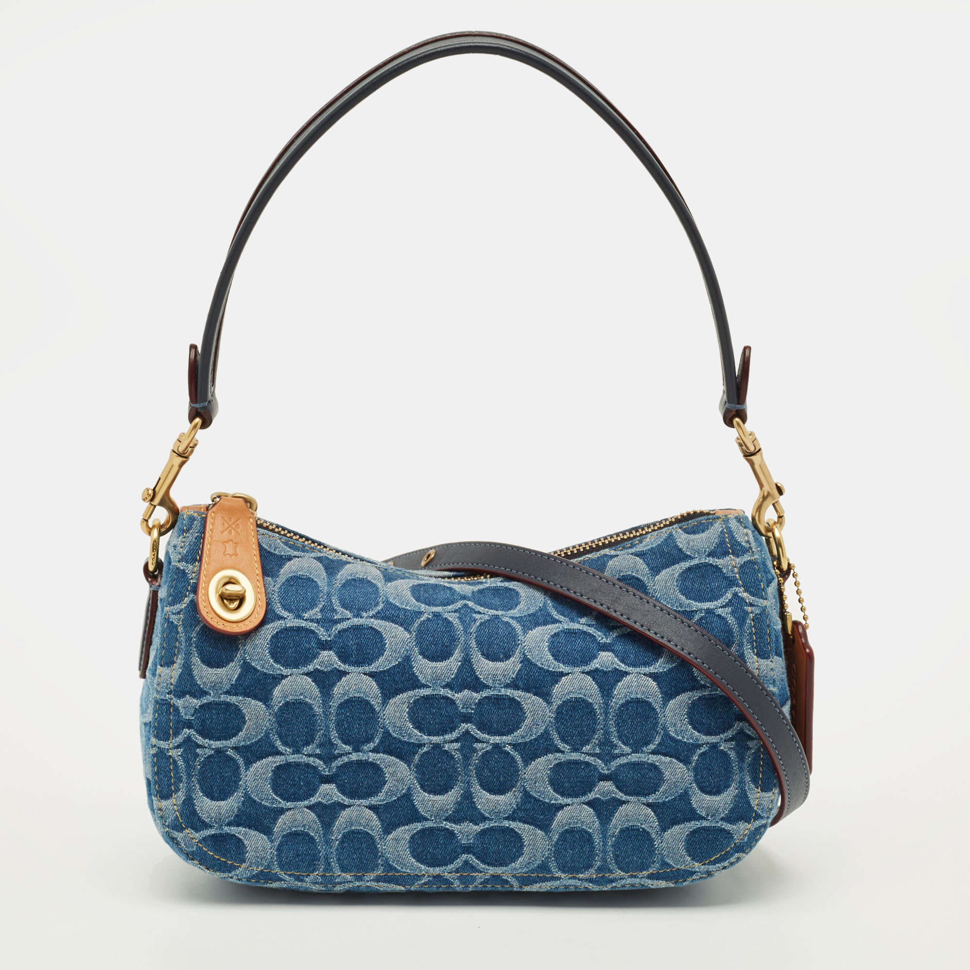 

Coach Swinger Blue/Brown Signature Denim Shoulder Bag