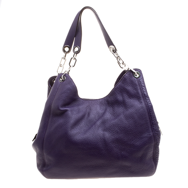 Michael Kors Purple Leather Fulton Shoulder Bag Coach TLC