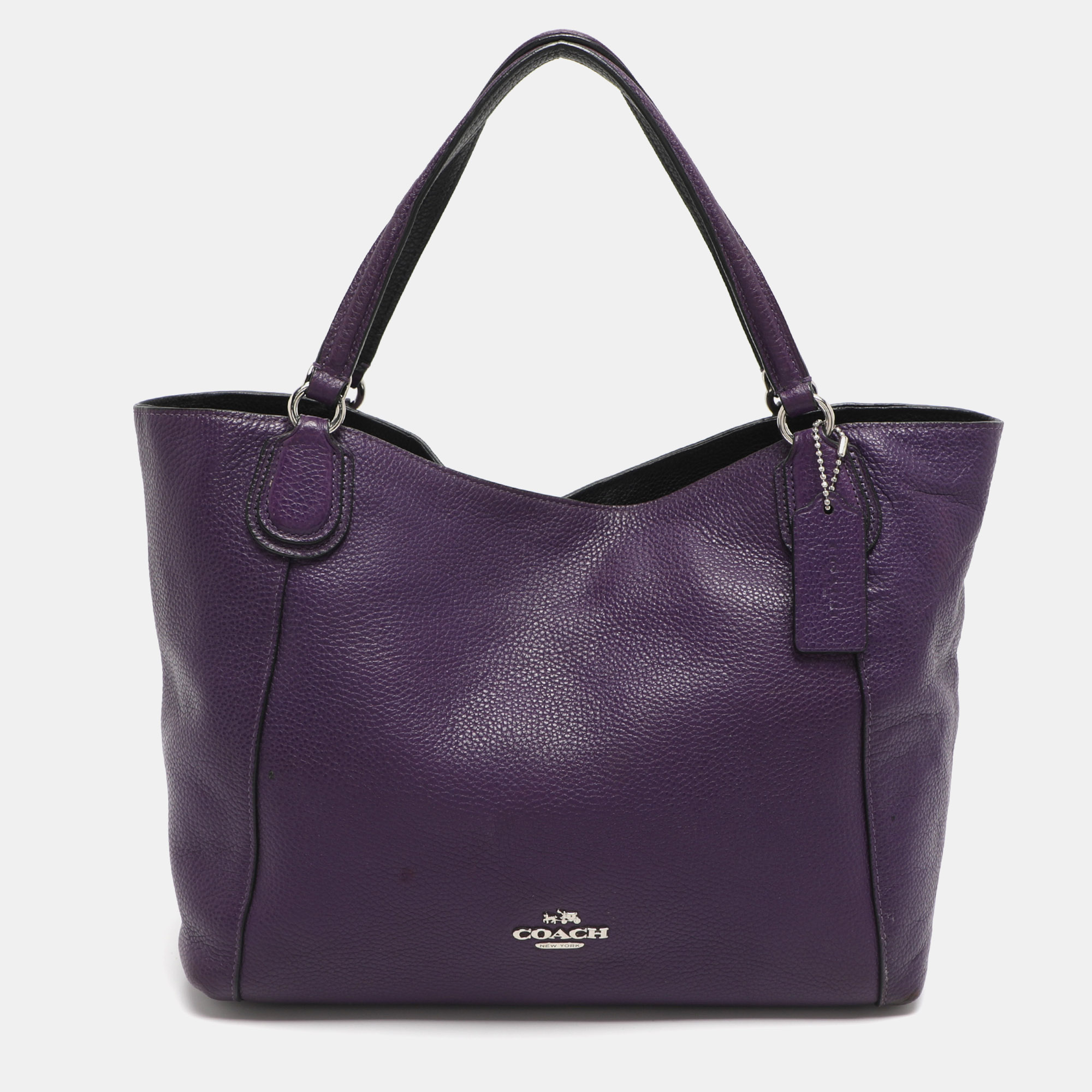 

Coach Edie 28 Purple Leather Tote