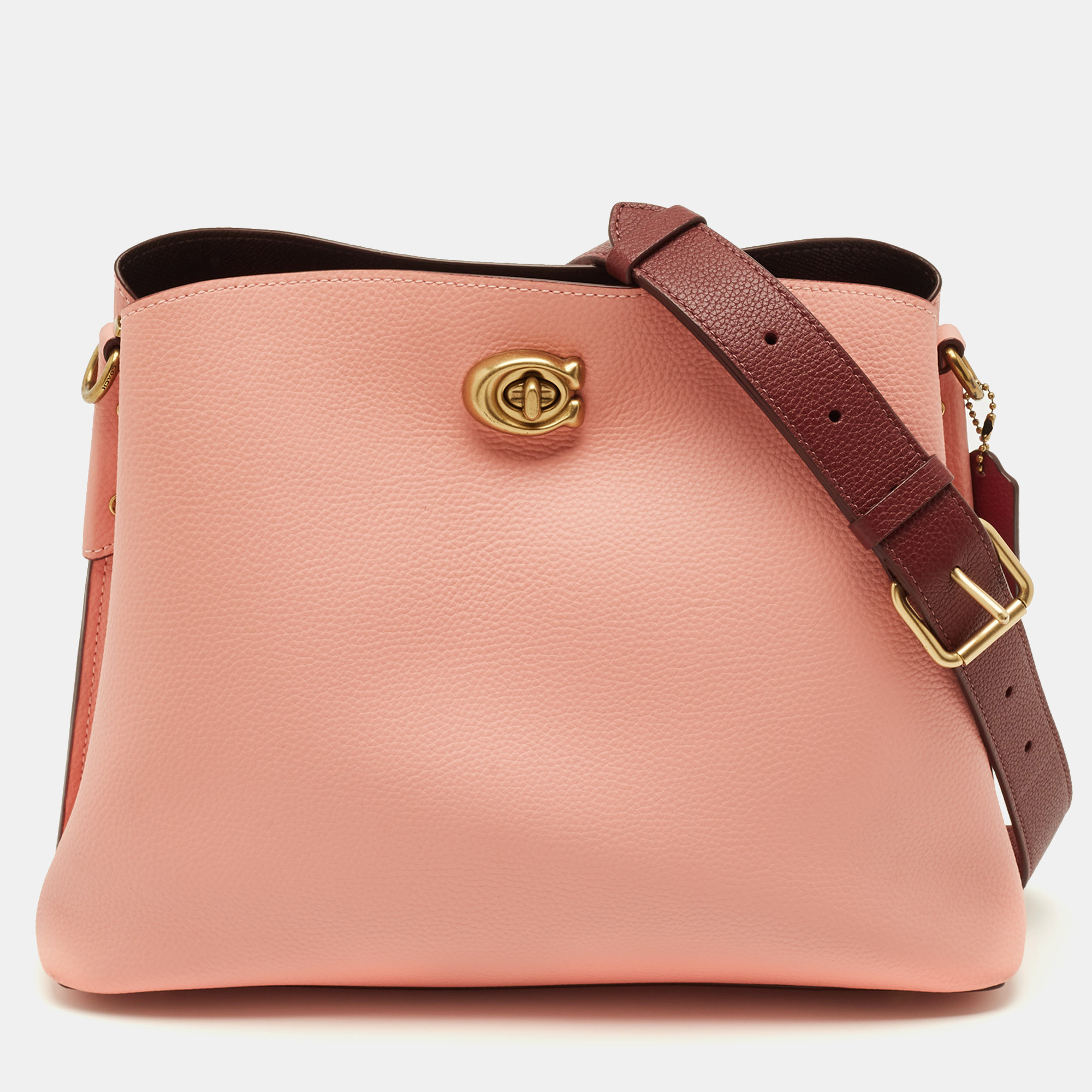 

Coach Willow Pink Leather Bucket Bag