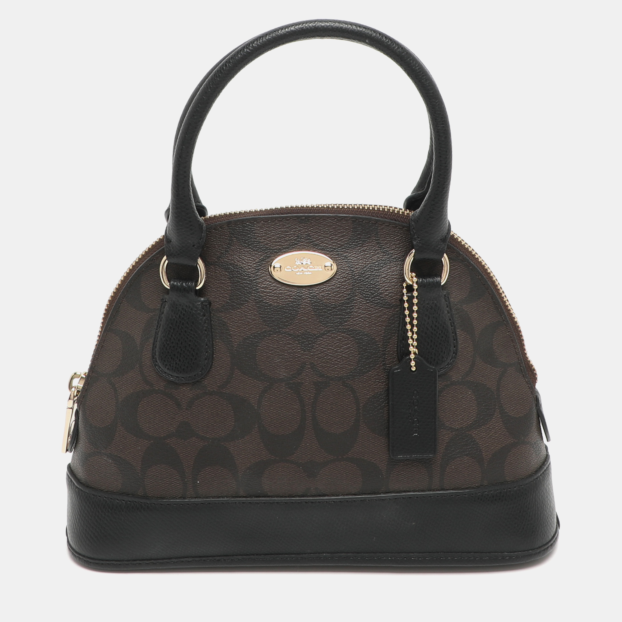 

Coach Cora Dome Brown Signature Coated Canvas and Leather Satchel