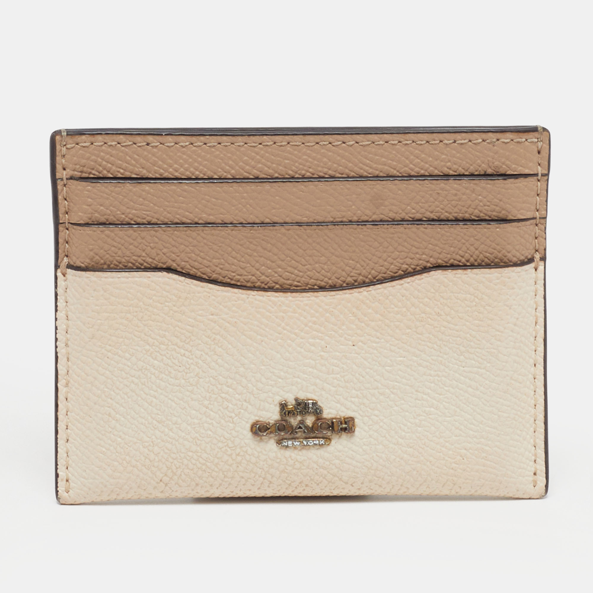

Coach Colorblock Beige Leather Card Holder
