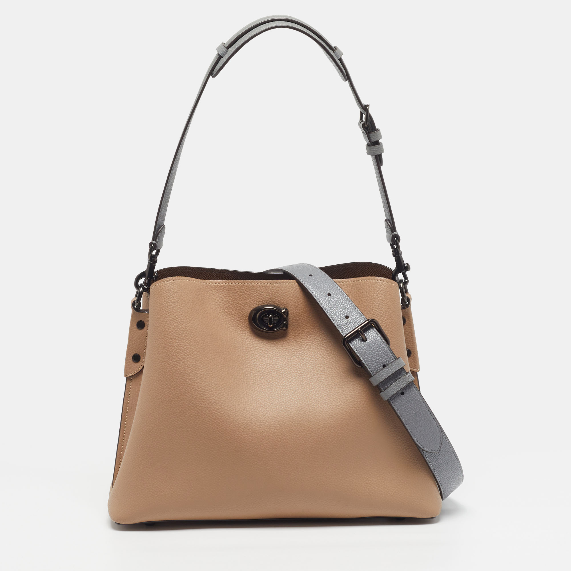 

Coach Willow Beige/Grey Leather Bucket Bag