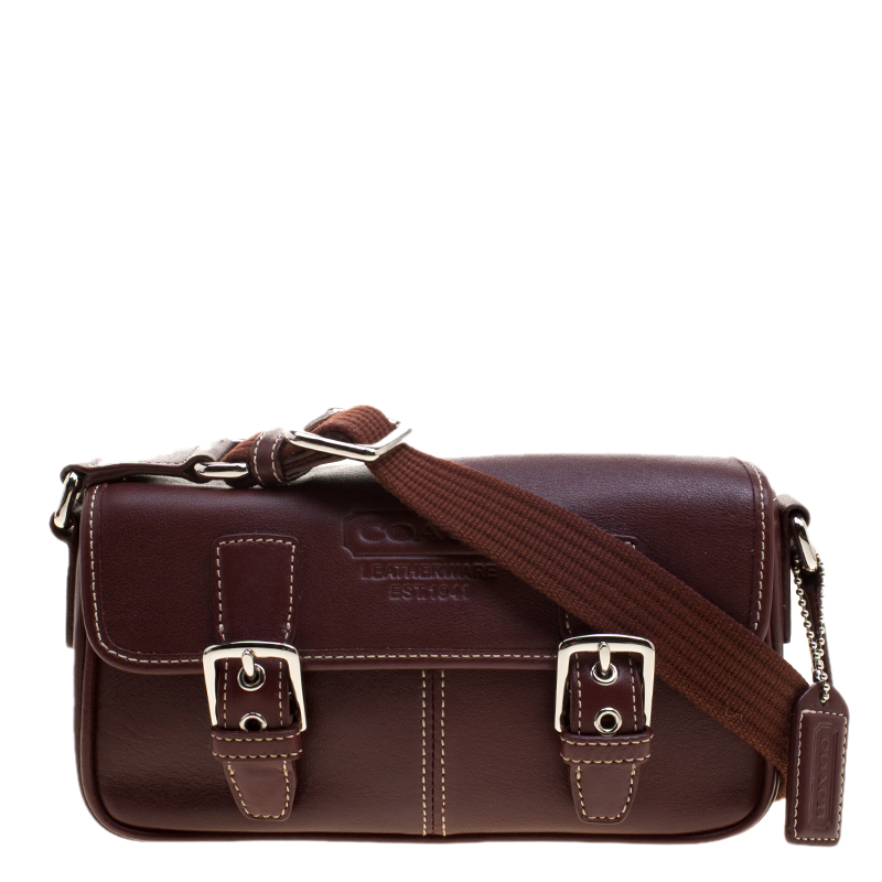 Pre Owned Coach Brown Leather Mini Field Shoulder Bag