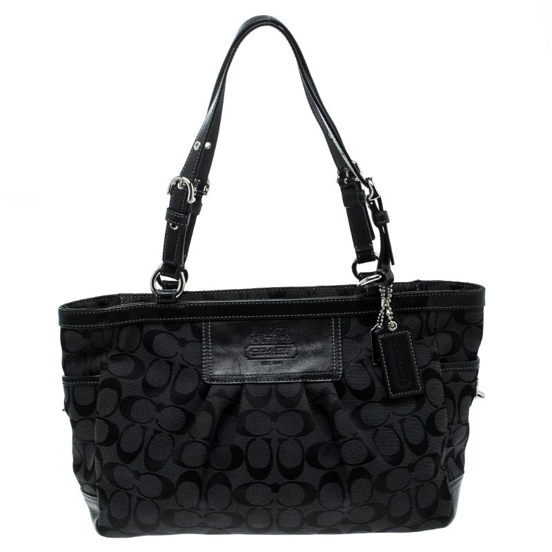 Coach Black Canvas Signature Tote