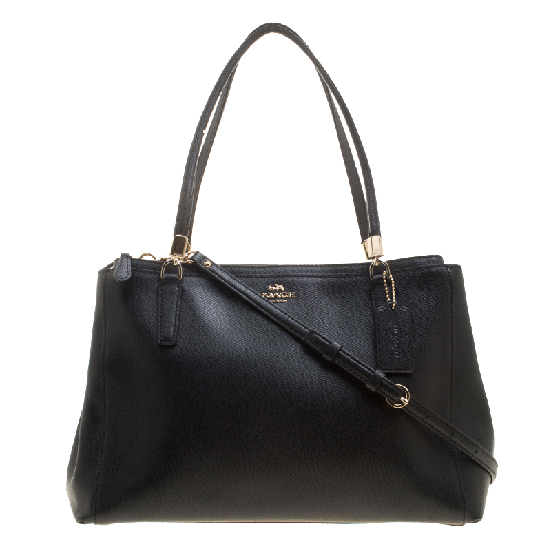 Pre Owned Coach Black Leather Christie Tote