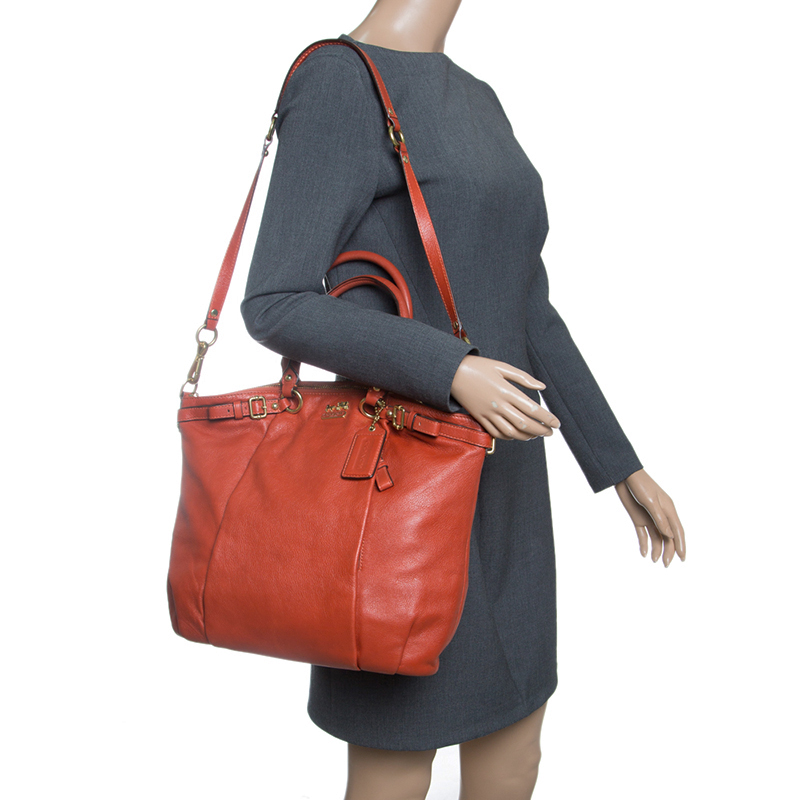 

Coach Orange Leather Satchel